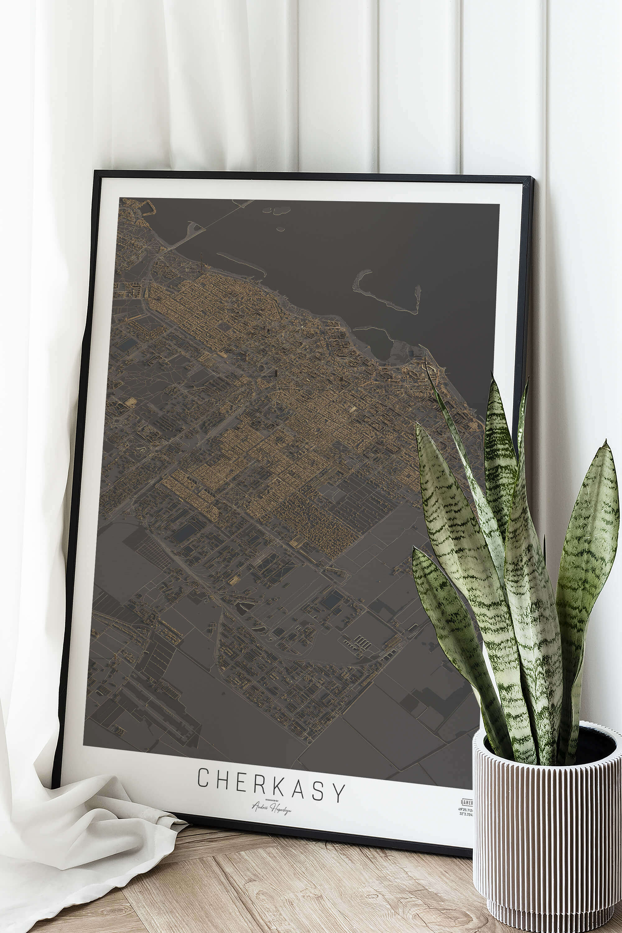 Артмапа міста Черкаси - стиль "Нічне місто"