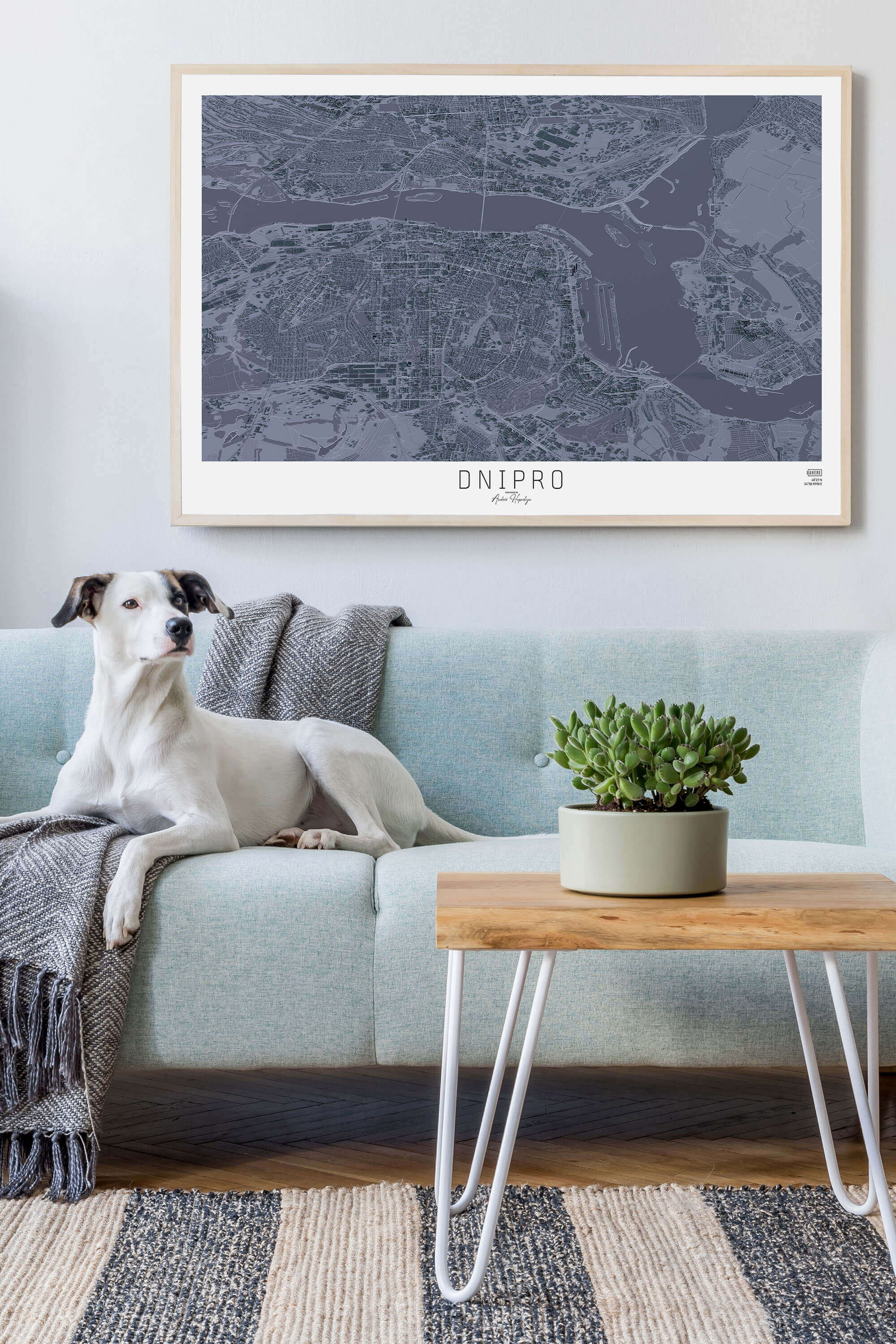 Артмапа міста Дніпро - стиль "Графітовий"