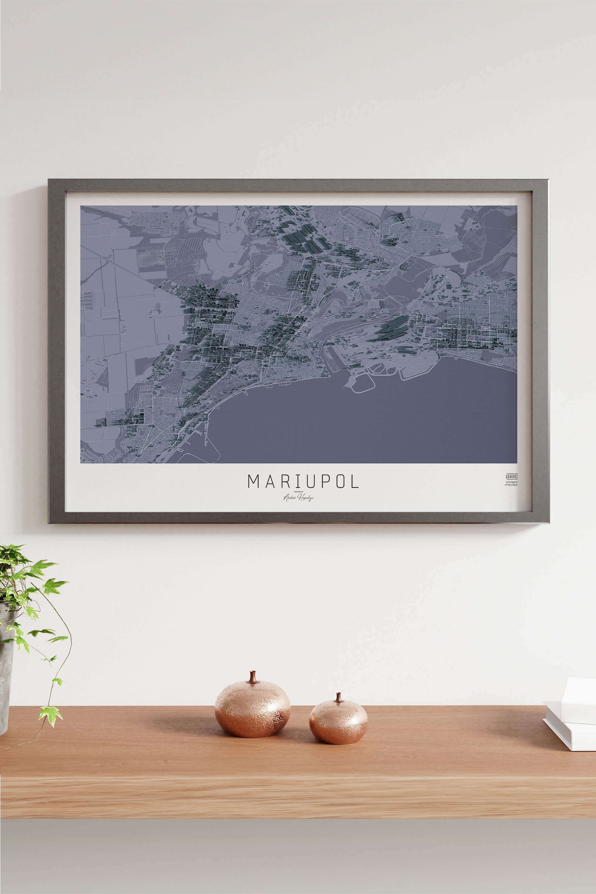 Артмапа міста Маріуполь - стиль "Графітовий"