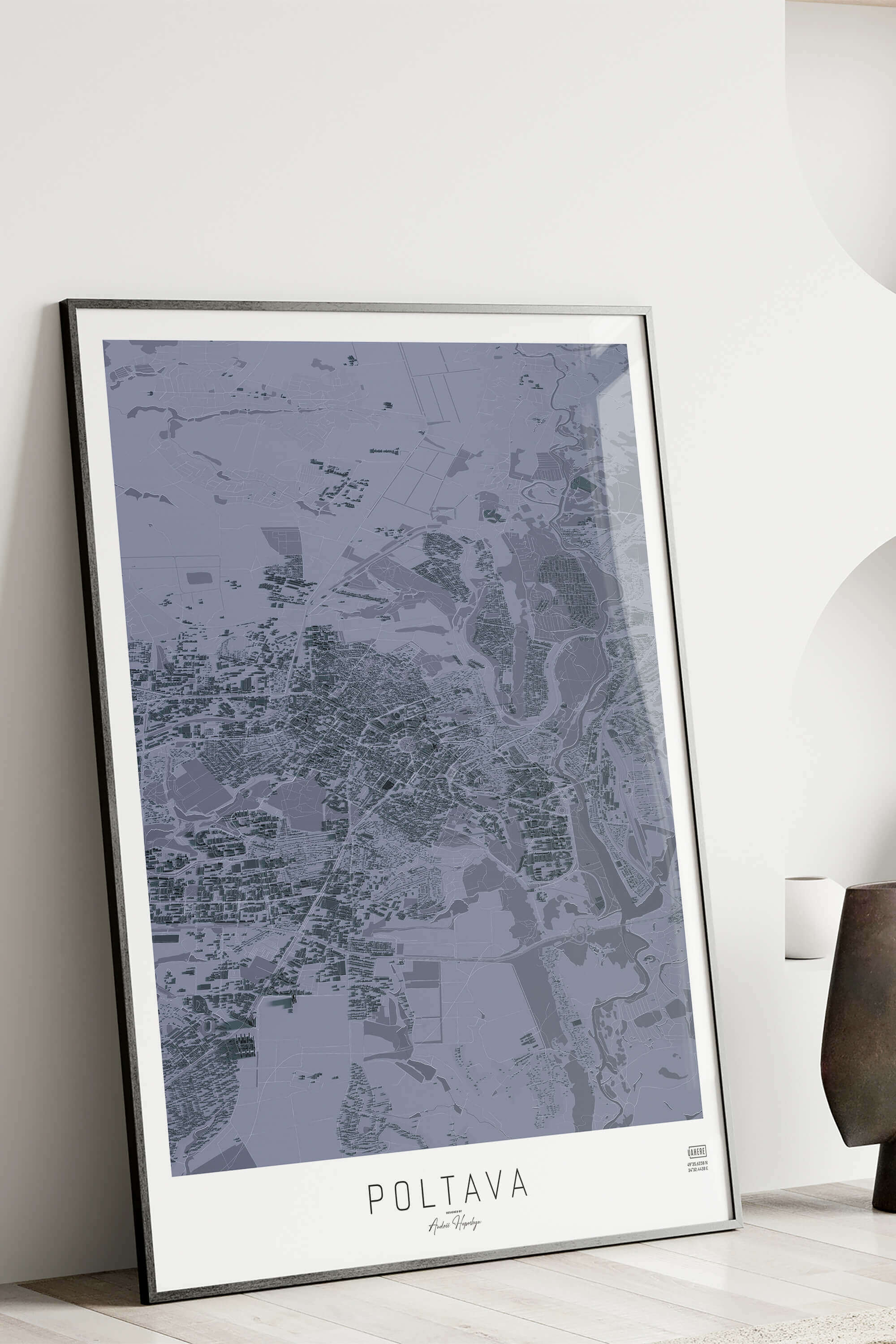 Артмапа міста Полтава - стиль "Графітовий"