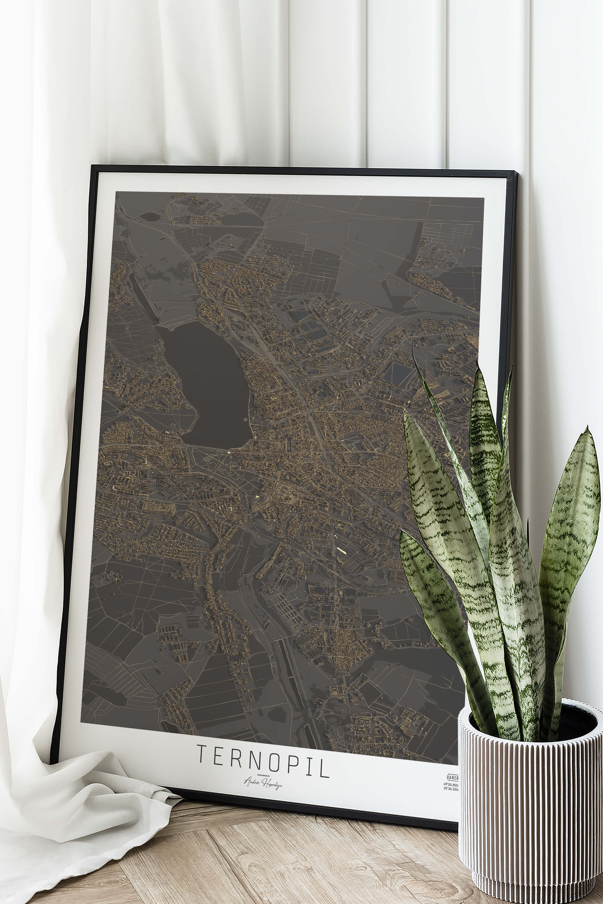 Артмапа міста Тернопіль - стиль "Нічне місто"