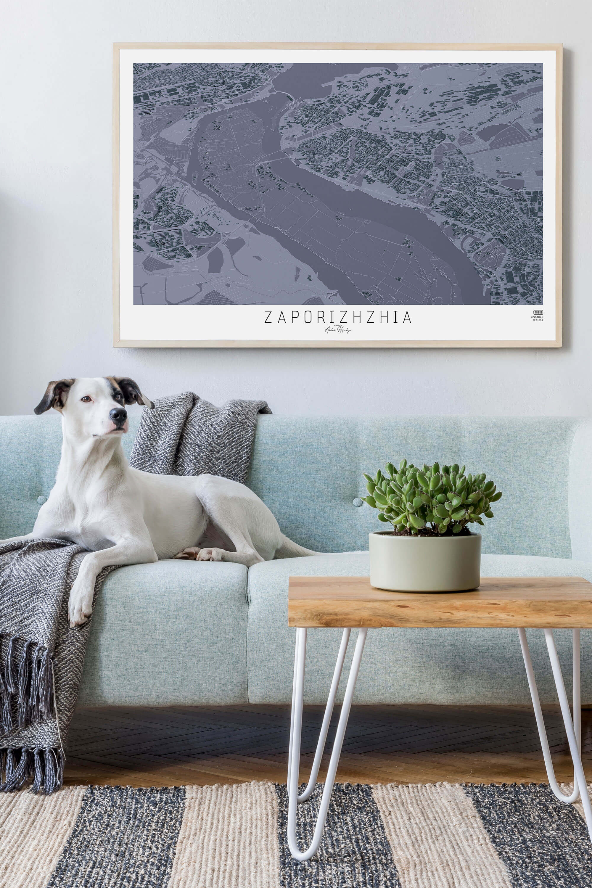 Артмапа міста Запоріжжя - стиль "Графітовий"