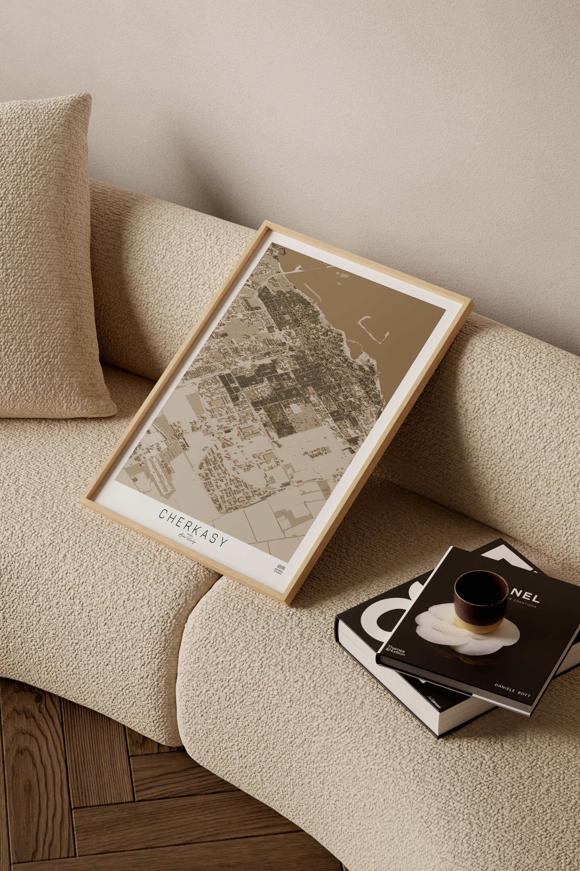 Подарункова вінтажна 3д мапа міста Черкаси в сучасному стилі