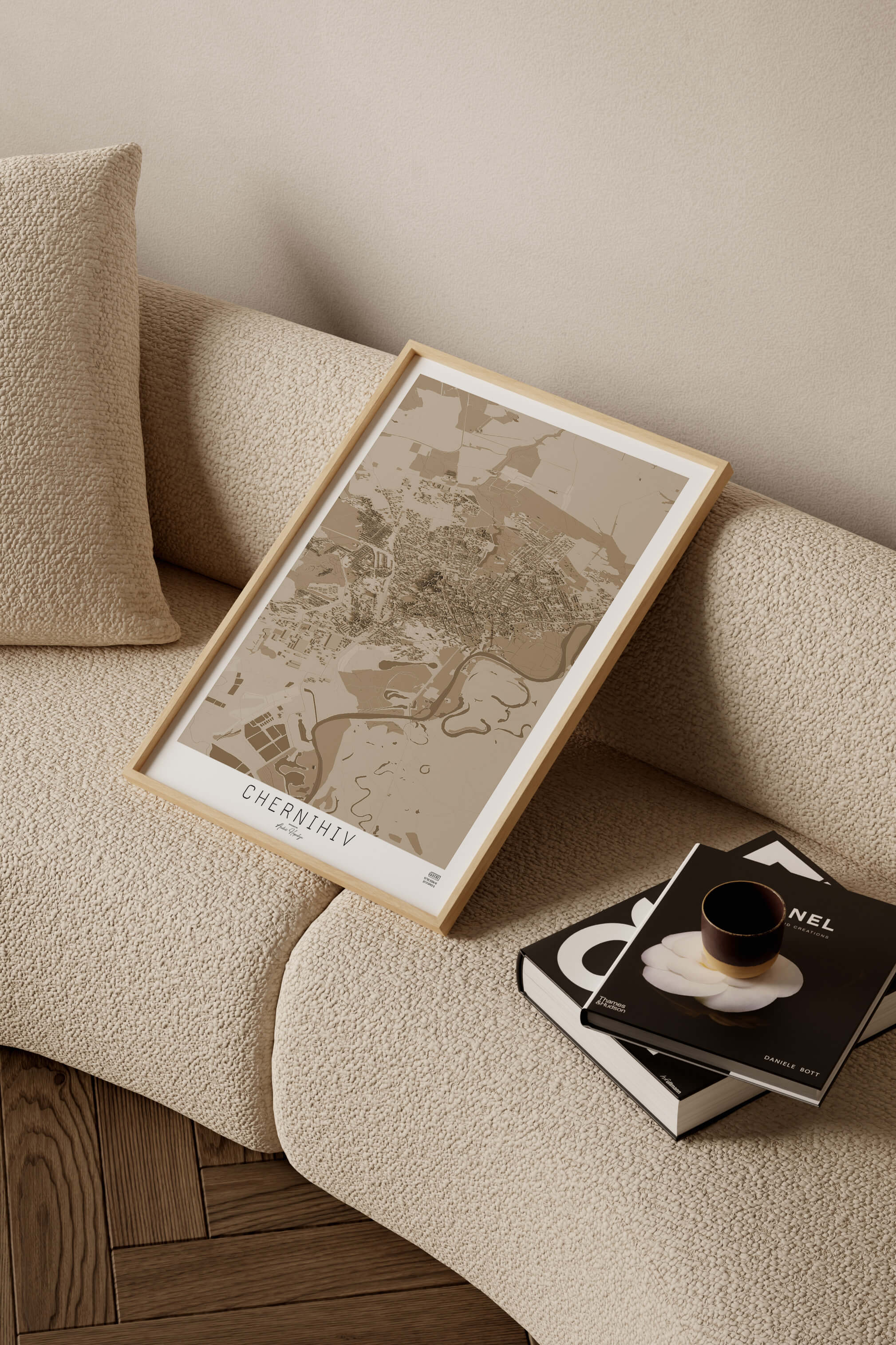 Подарункова вінтажна 3д мапа міста Чернігів в сучасному стилі