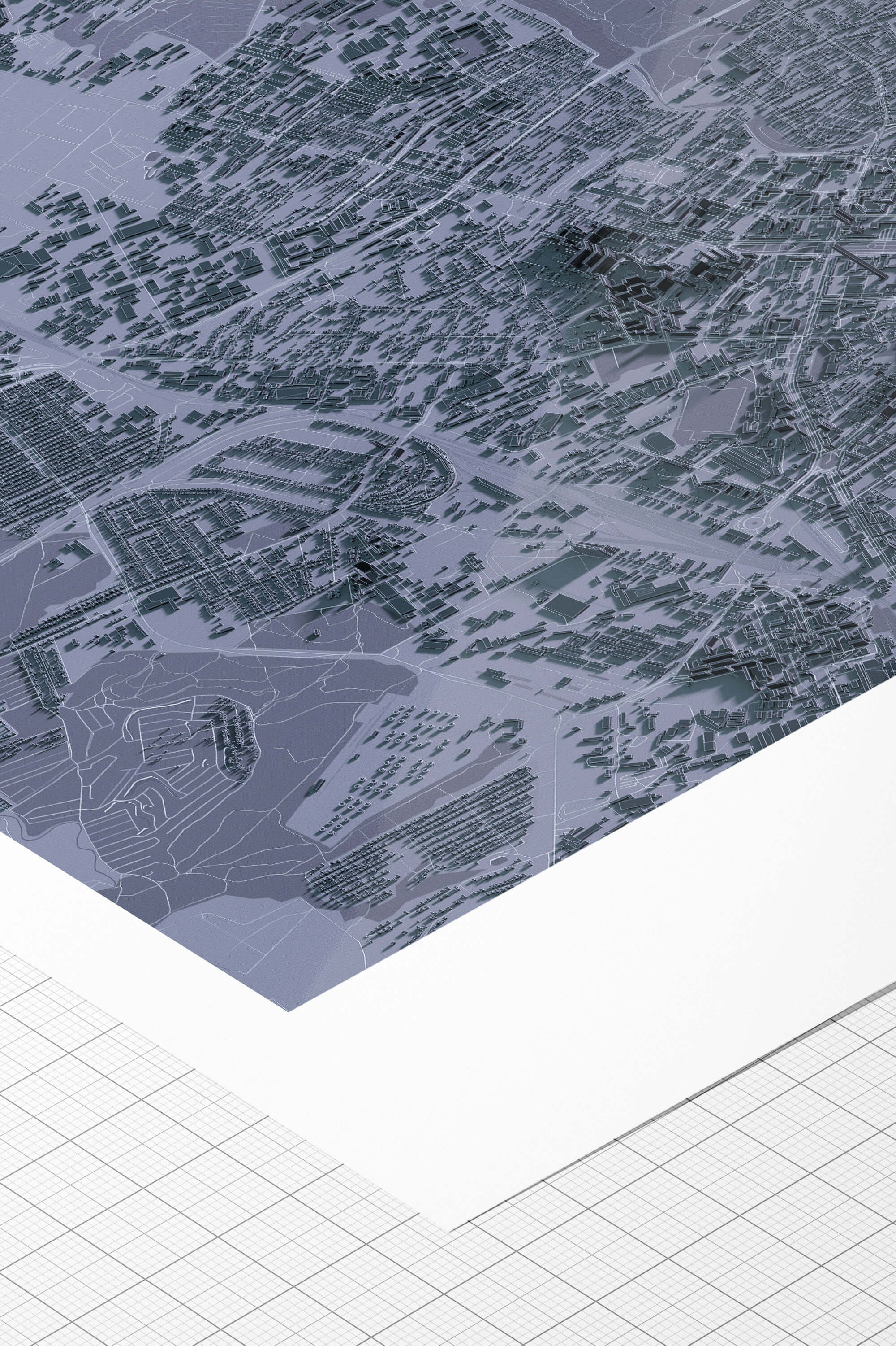 Якісний друк на папері hahnemuhle 3д мапи Чернігова