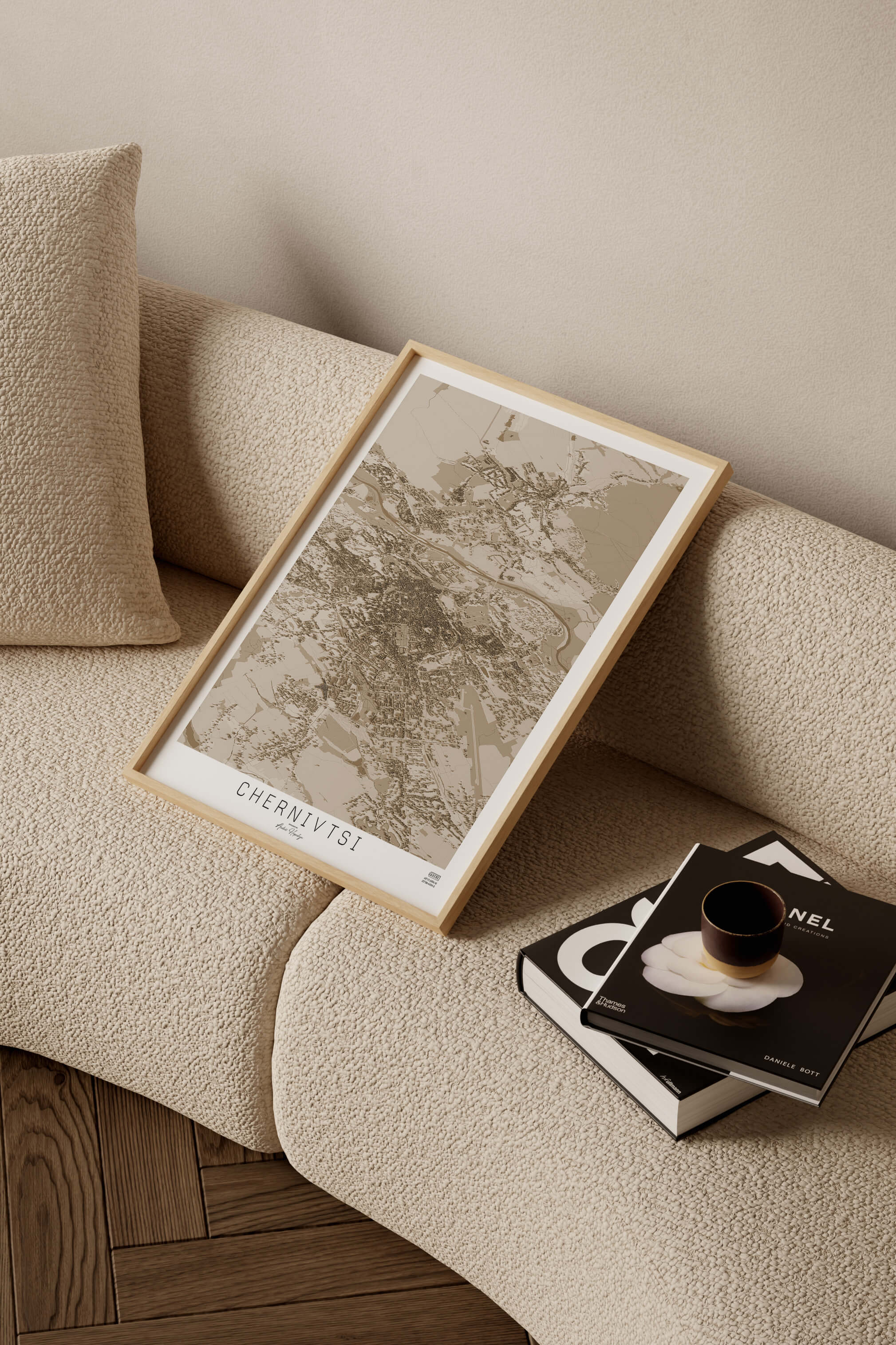 Подарункова вінтажна 3д мапа міста Чернівці в сучасному стиліс