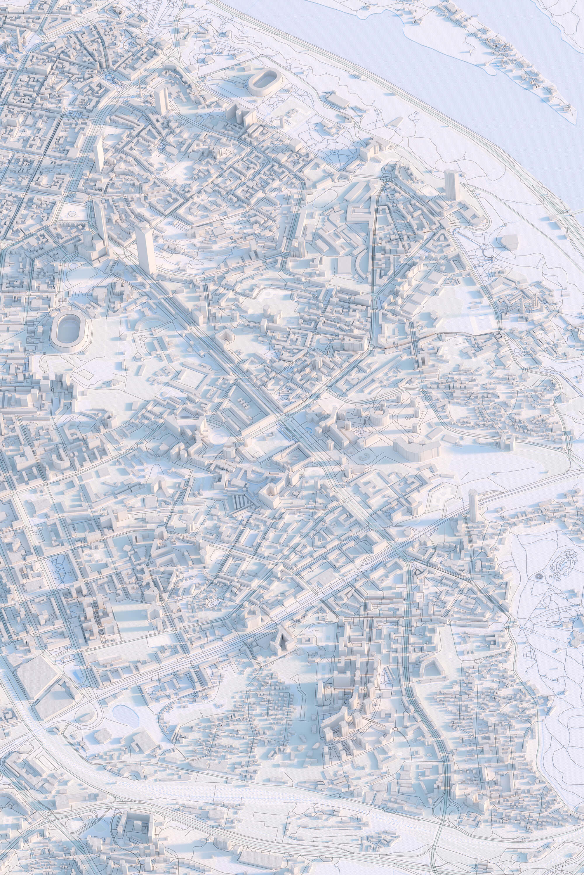 Картина постер центра Києва в стітлих тонах