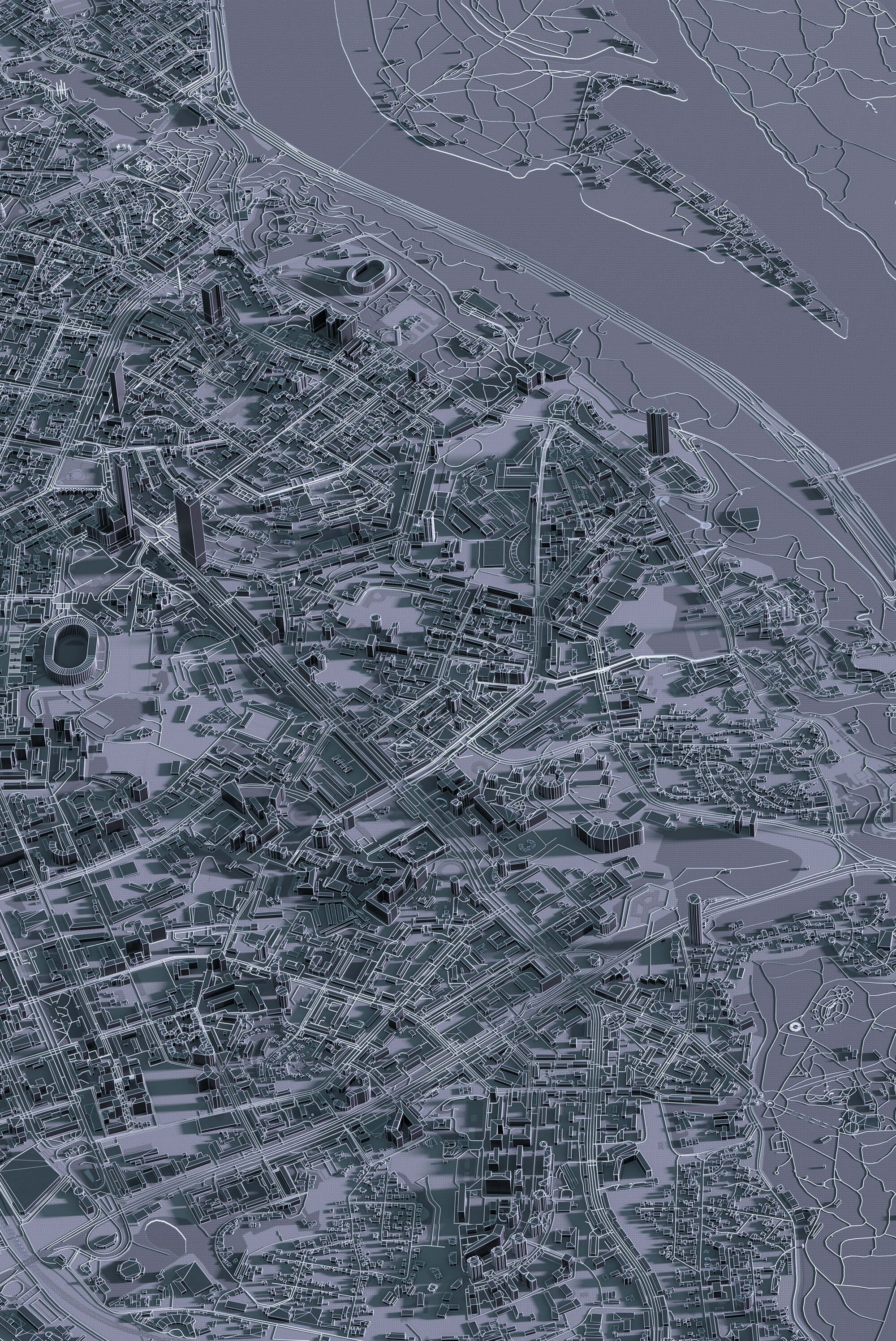 Картина постер центра Києва (Подол) в графітовому стилі