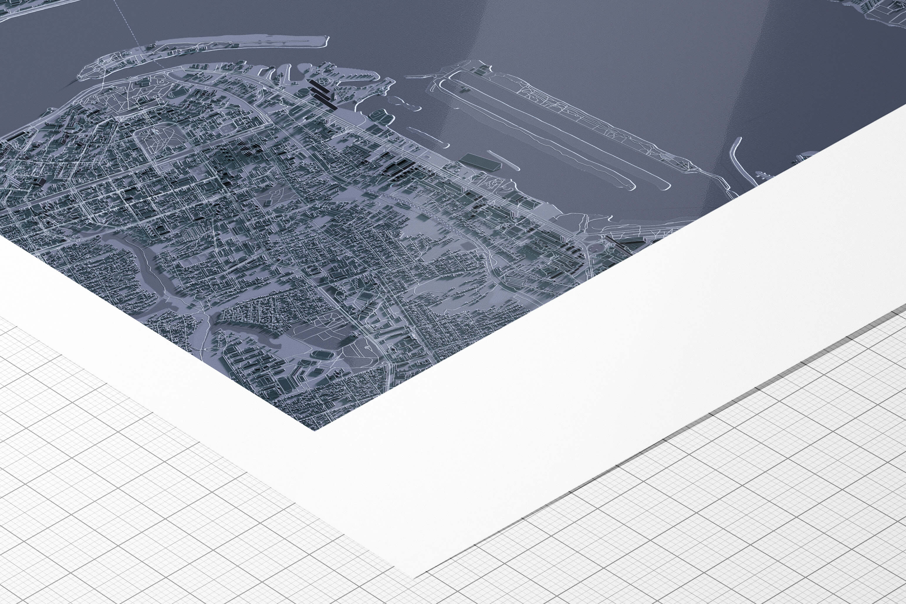 Якісний друк на папері hahnemuhle 3д мапи Дніпро