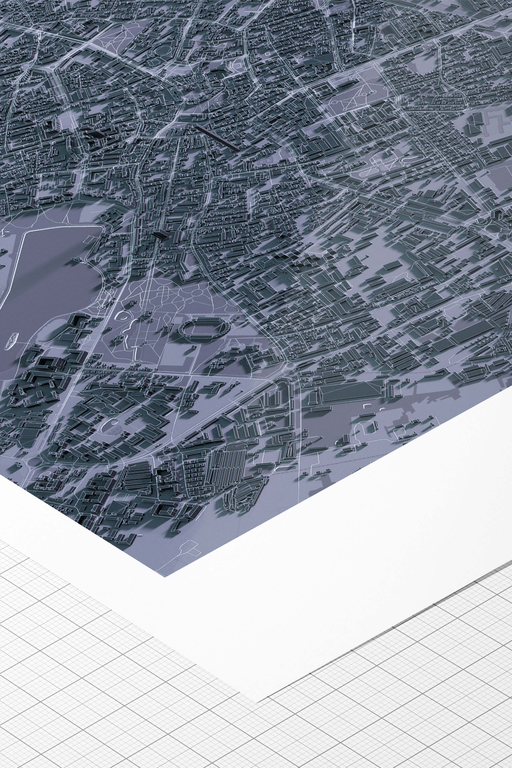 Якісний друк на папері hahnemuhle 3д мапи Івано-Франківську