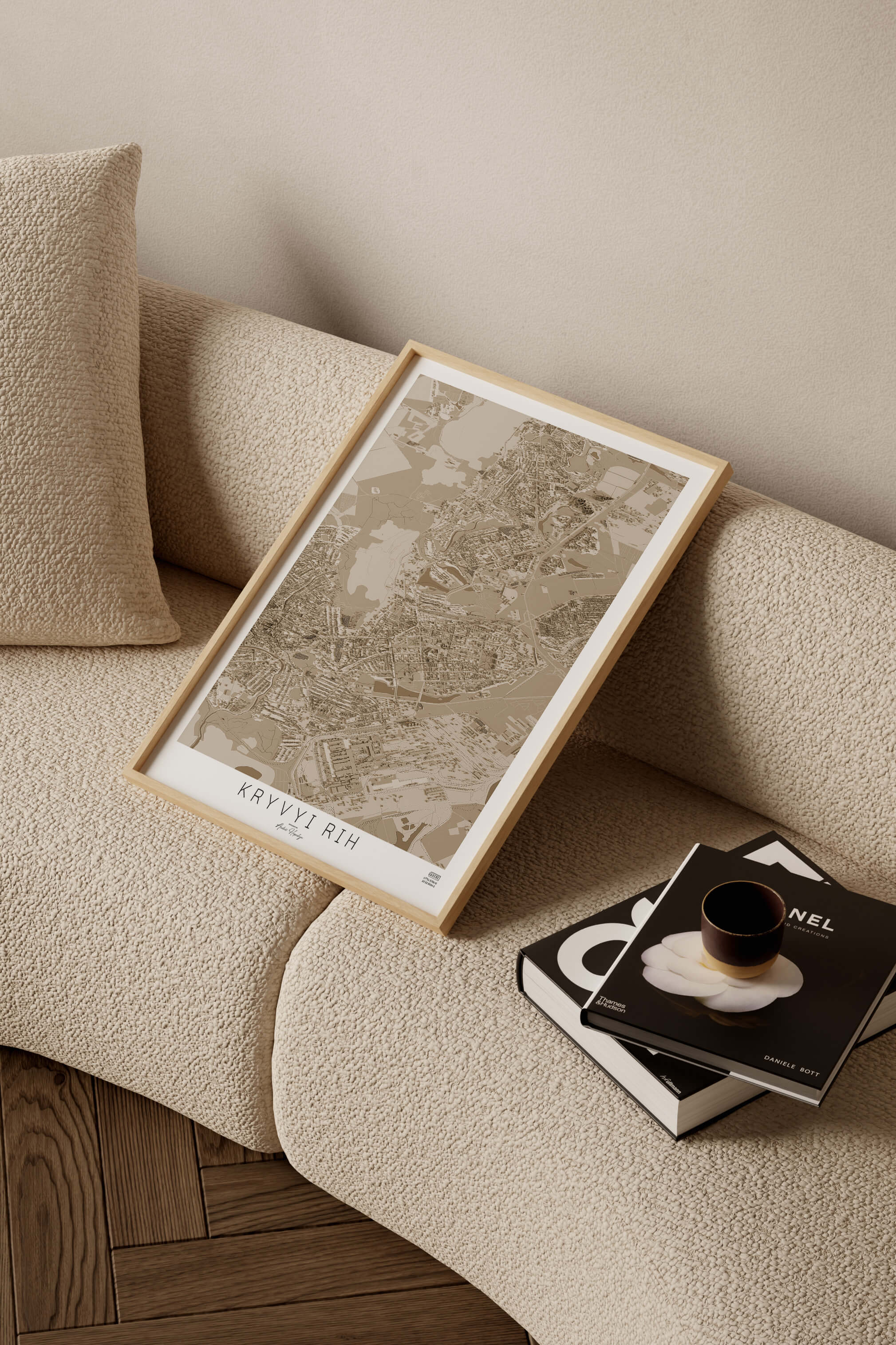 Подарункова вінтажна 3д мапа міста Кривий Ріг в сучасному стилі