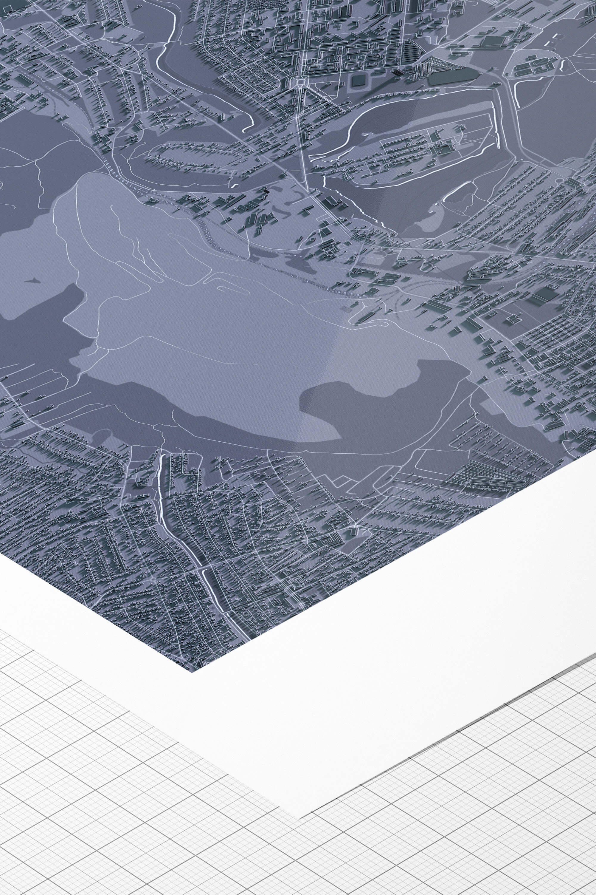 Якісний друк на папері hahnemuhle 3д мапи Кривого Рогу