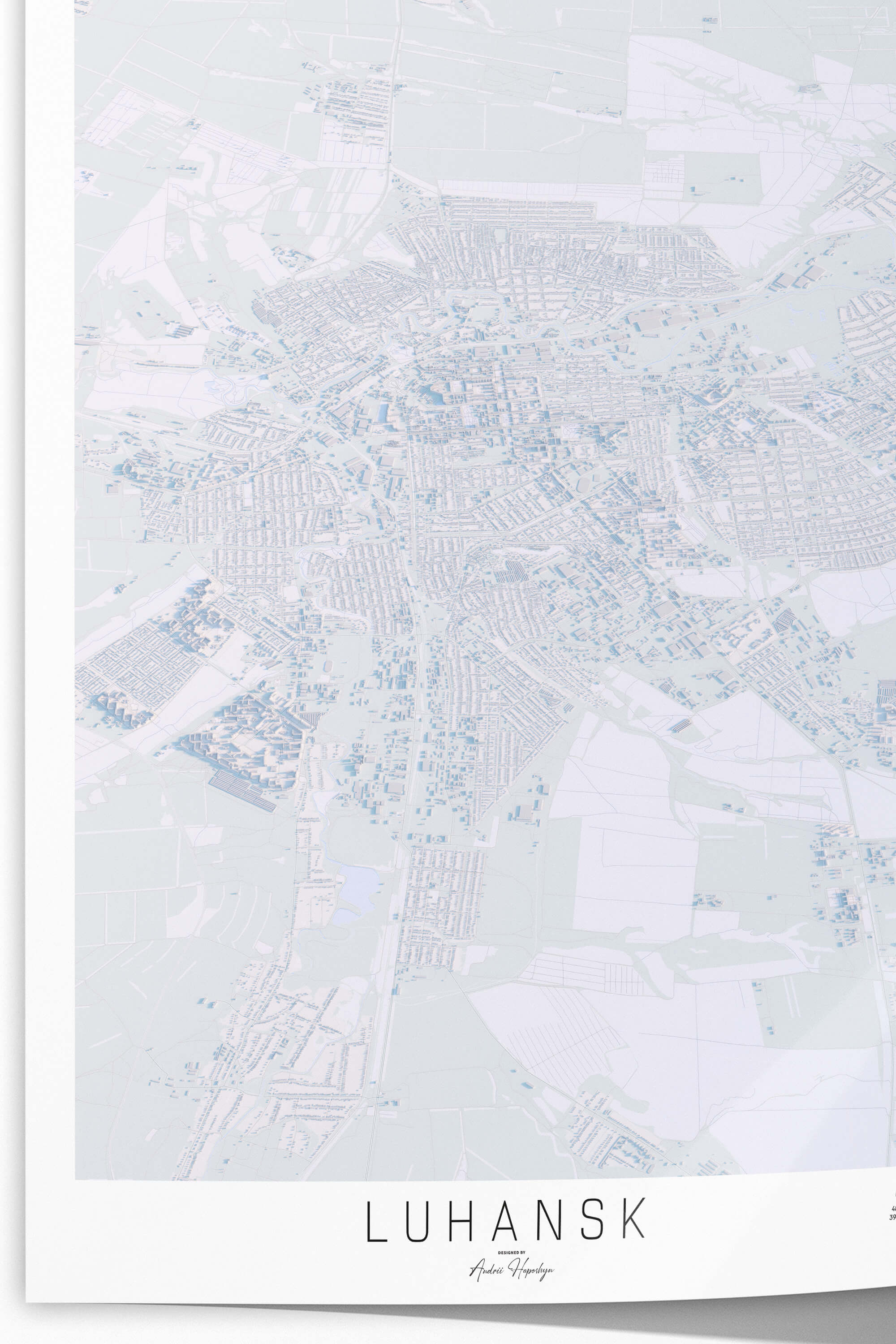 Велика світла та стильна 3д мапа картина луганську
