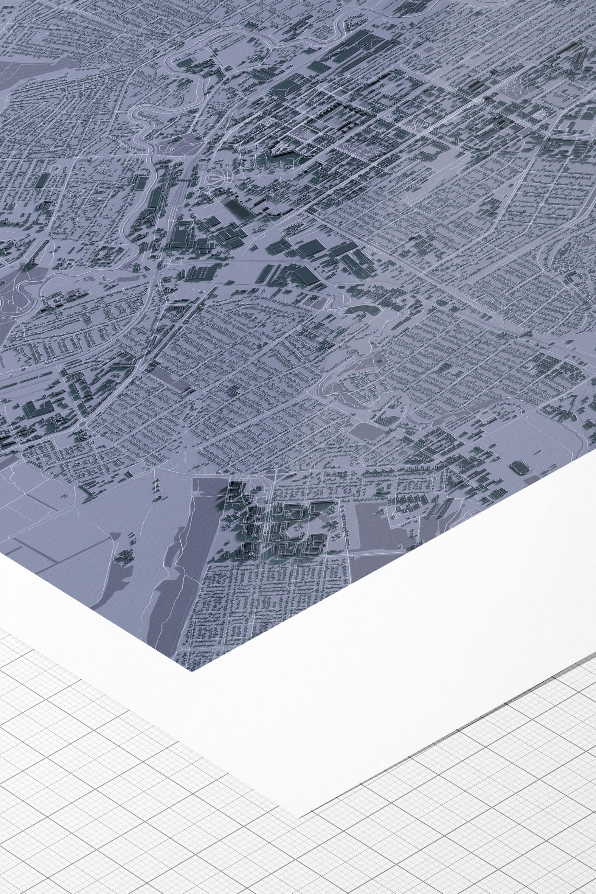 Якісний друк на папері hahnemuhle 3д мапи Луганську