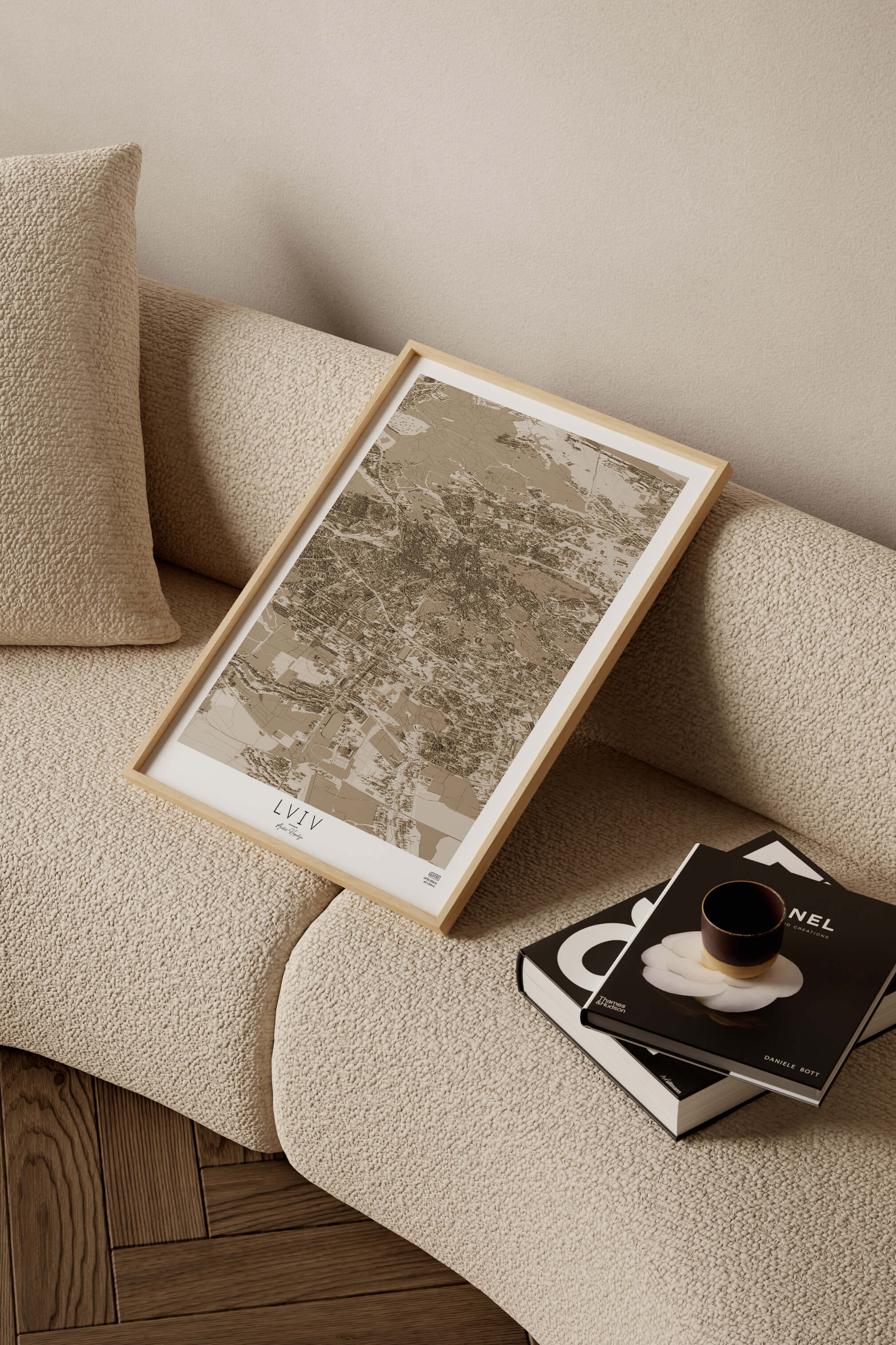 Подарункова вінтажна 3д мапа міста Львів в сучасному стилі