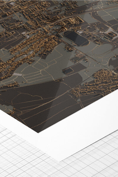 Приклад файного друку на папері hahnemuhle чорної мапи Львову