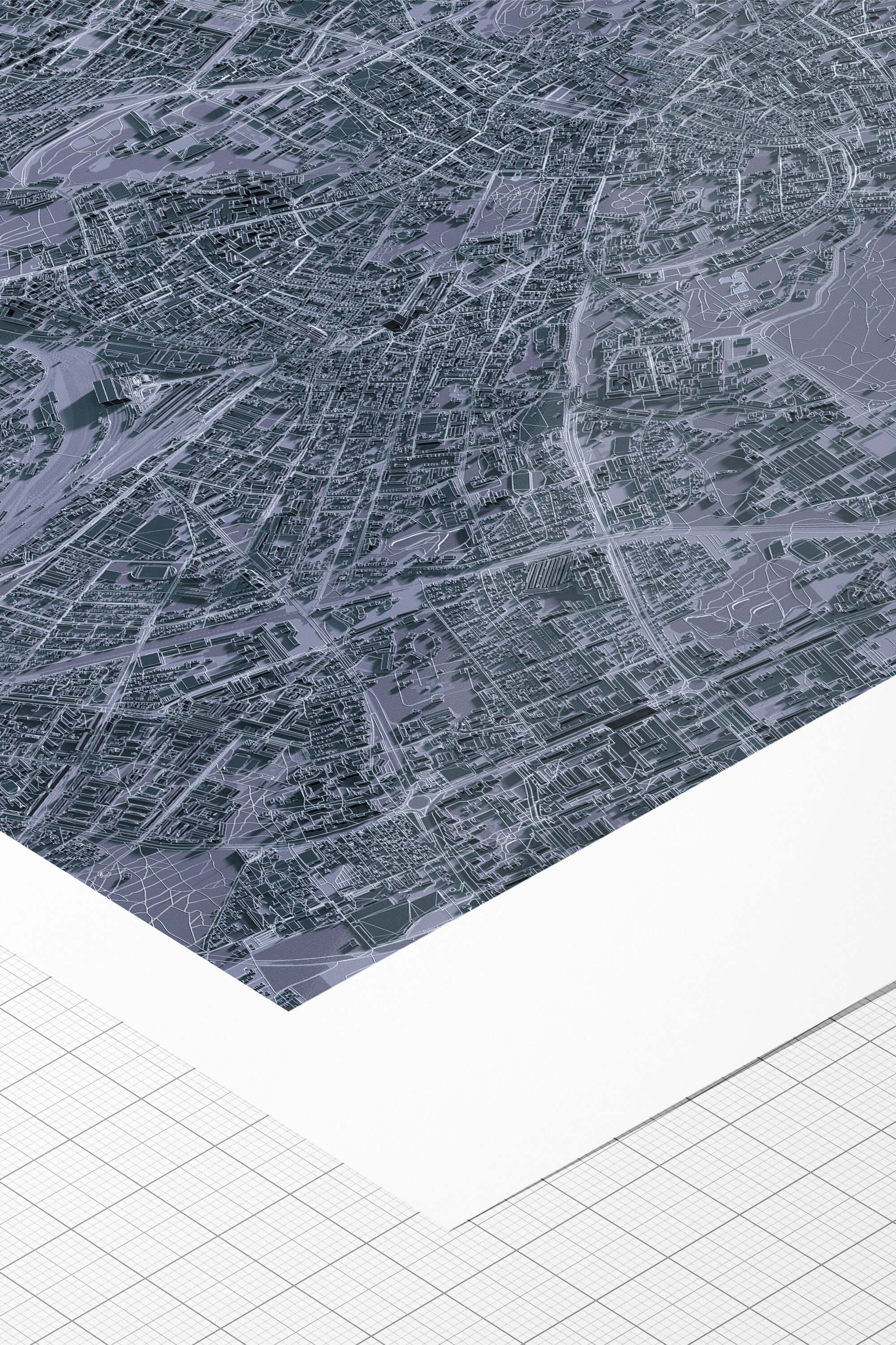 Якісний друк на папері hahnemuhle 3д мапи львова