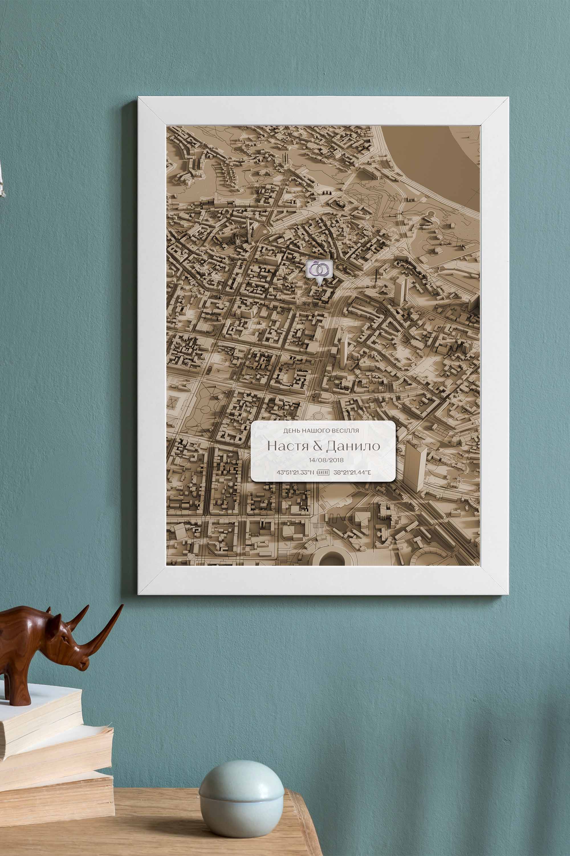 Мінімапа "День нашого весілля" - стиль "Сепія" | UAHERE
