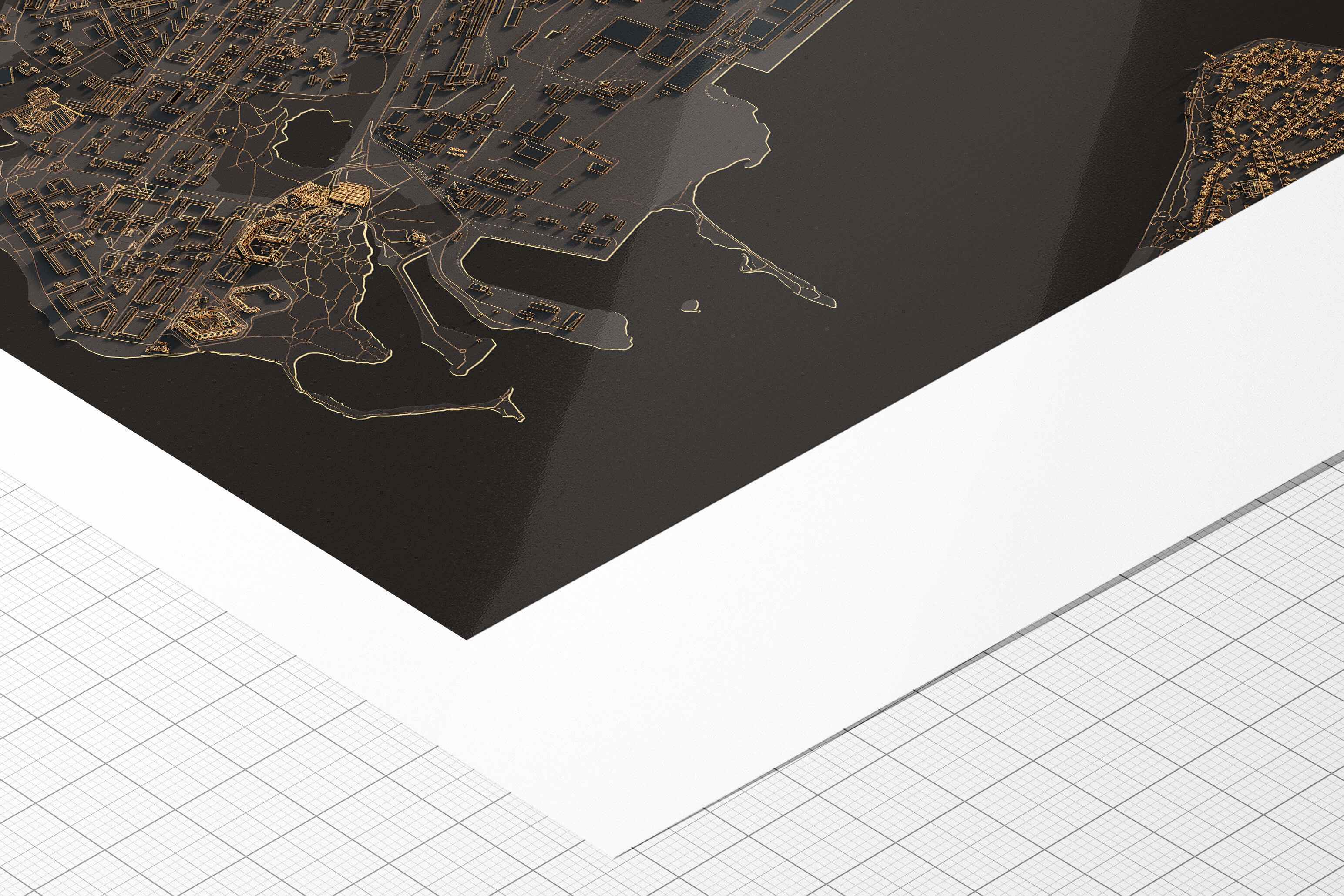 Приклад файного друку на папері hahnemuhle чорної мапи Миколаєва