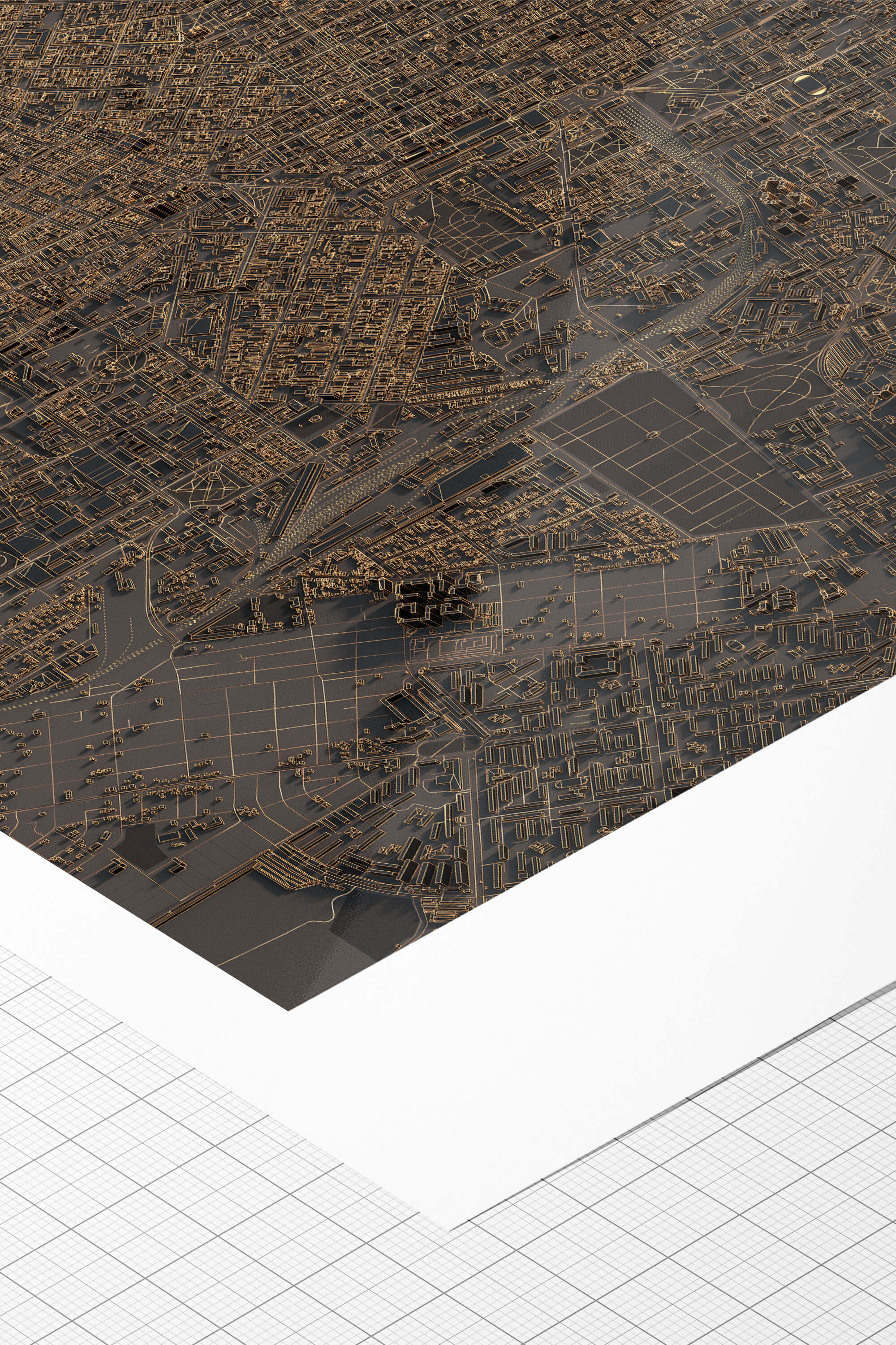 Приклад файного друку на папері hahnemuhle чорної мапи Одеси