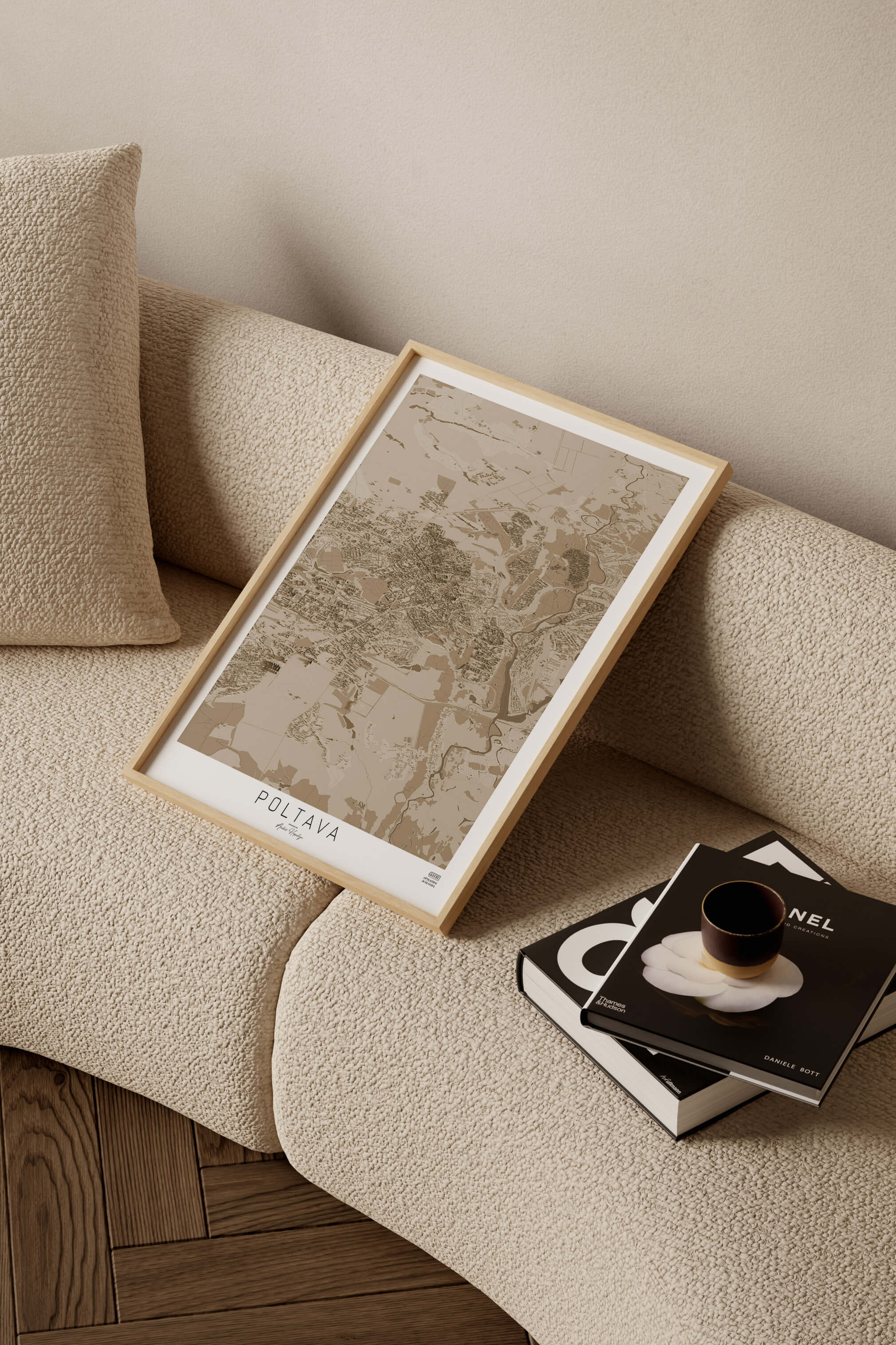 Подарункова вінтажна 3д мапа міста Полтава в сучасному стилі