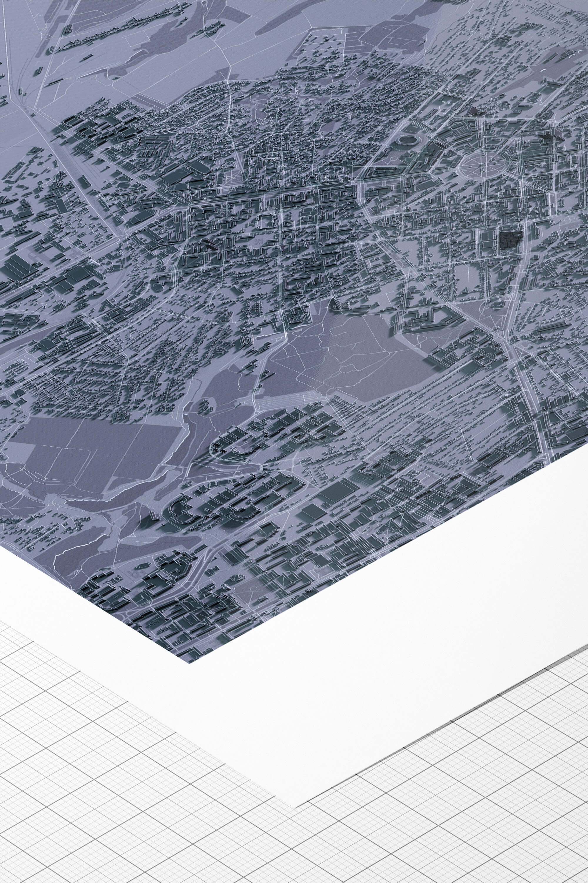 Якісний друк на папері hahnemuhle 3д мапи Полтави