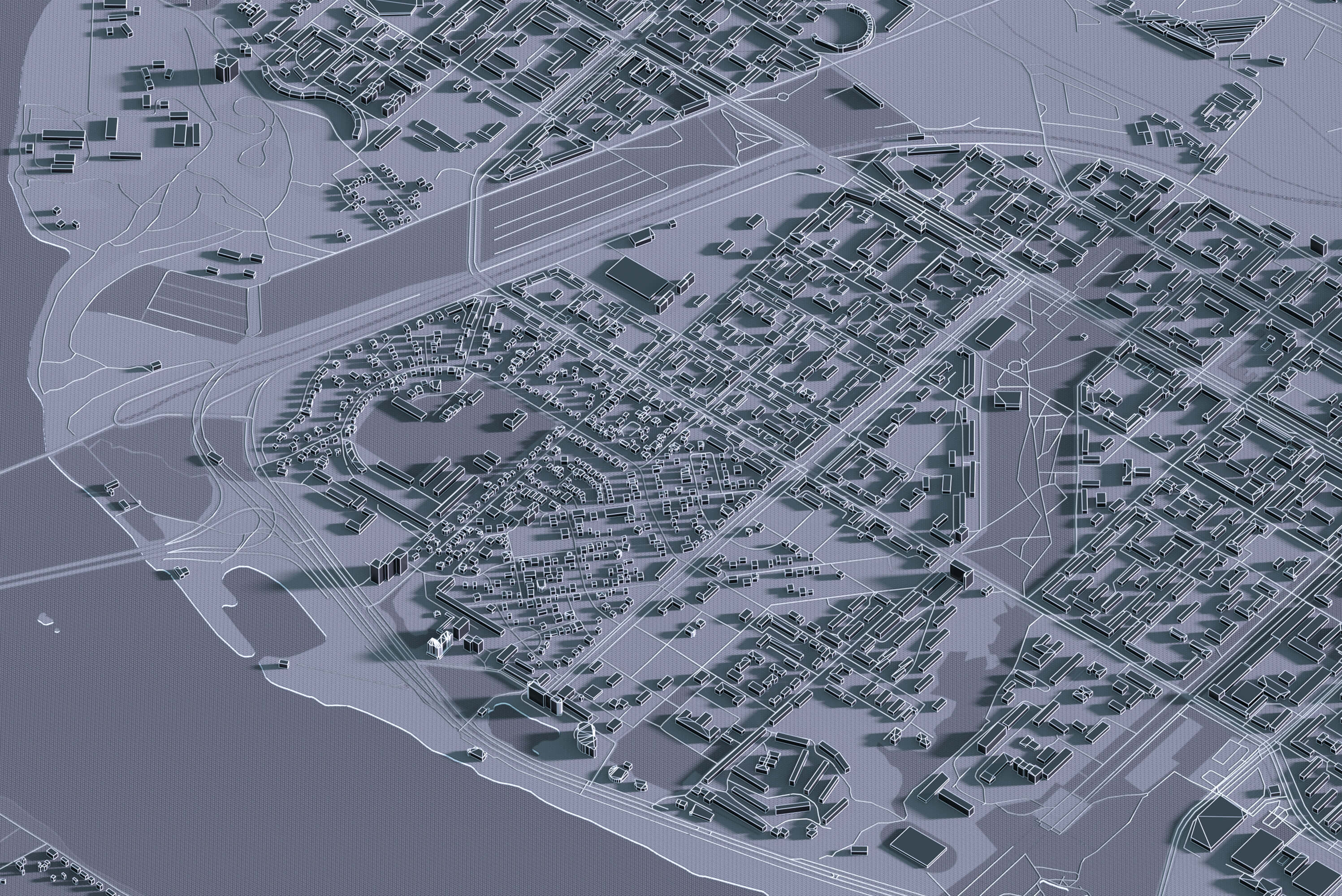 Картина центра Запоріжжя у графітовому стилі з 3д деталізацією