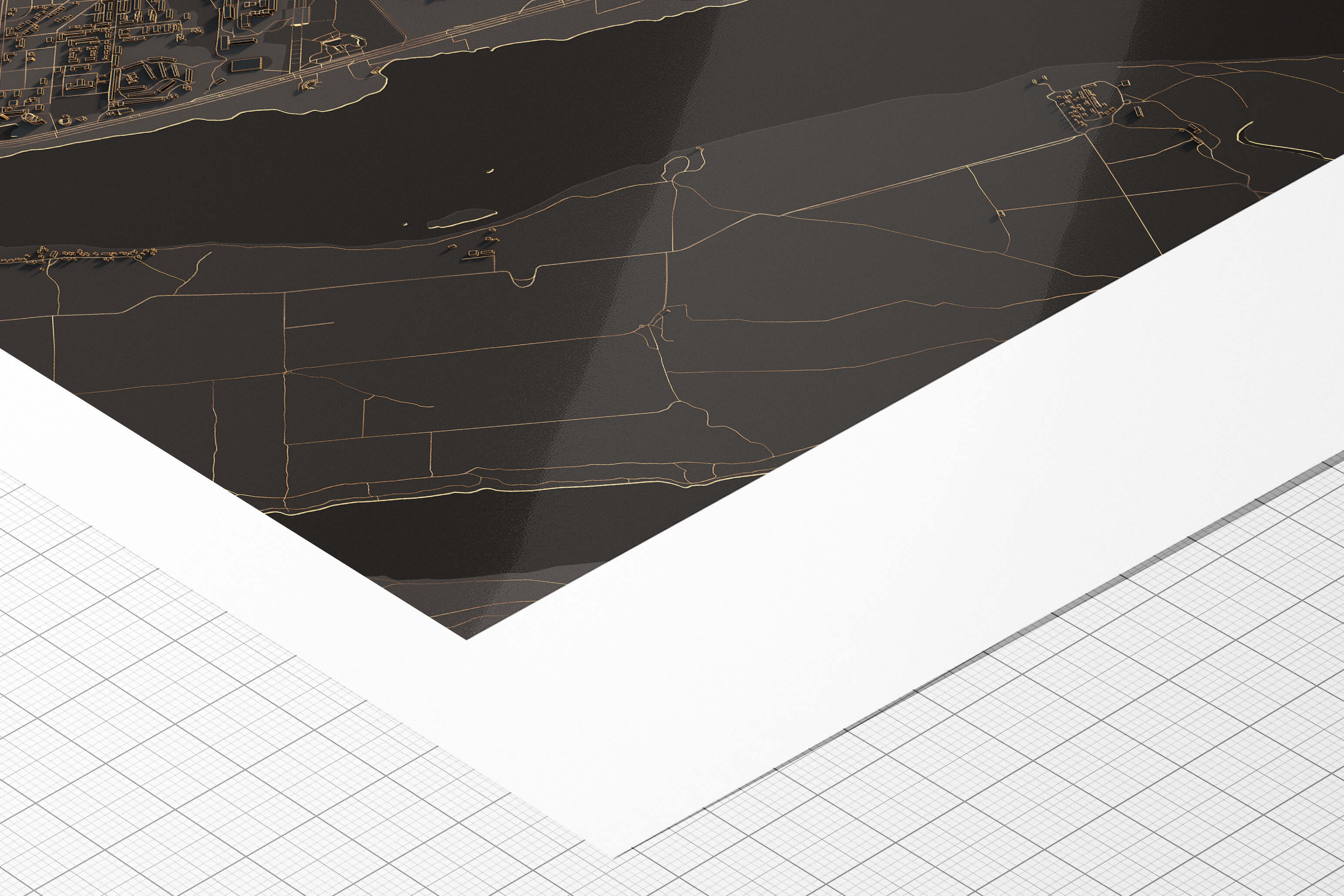 Приклад файного друку на папері hahnemuhle чорної мапи Запоріжжя