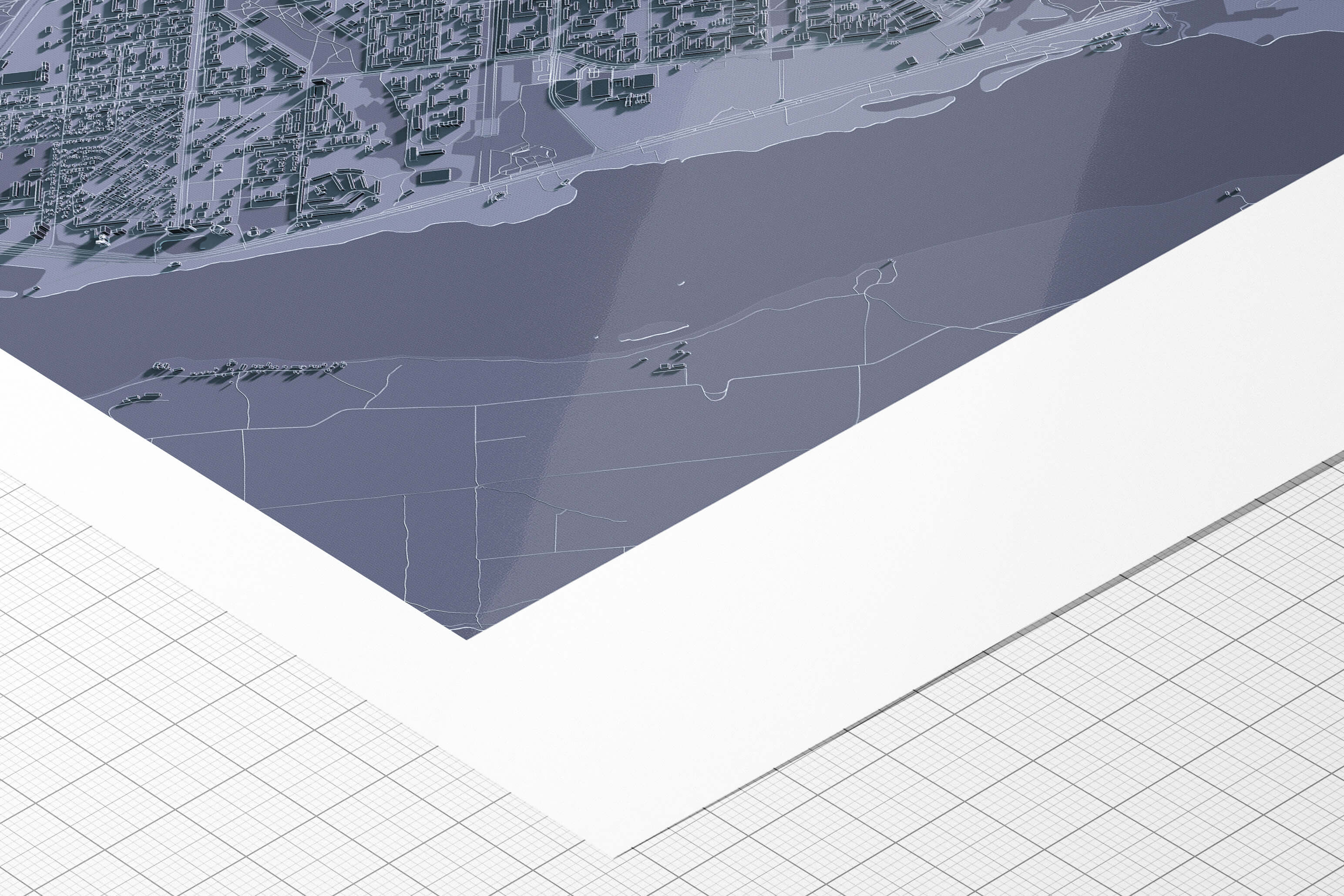 Якісний друк на папері hahnemuhle 3д мапи Запоріжжя
