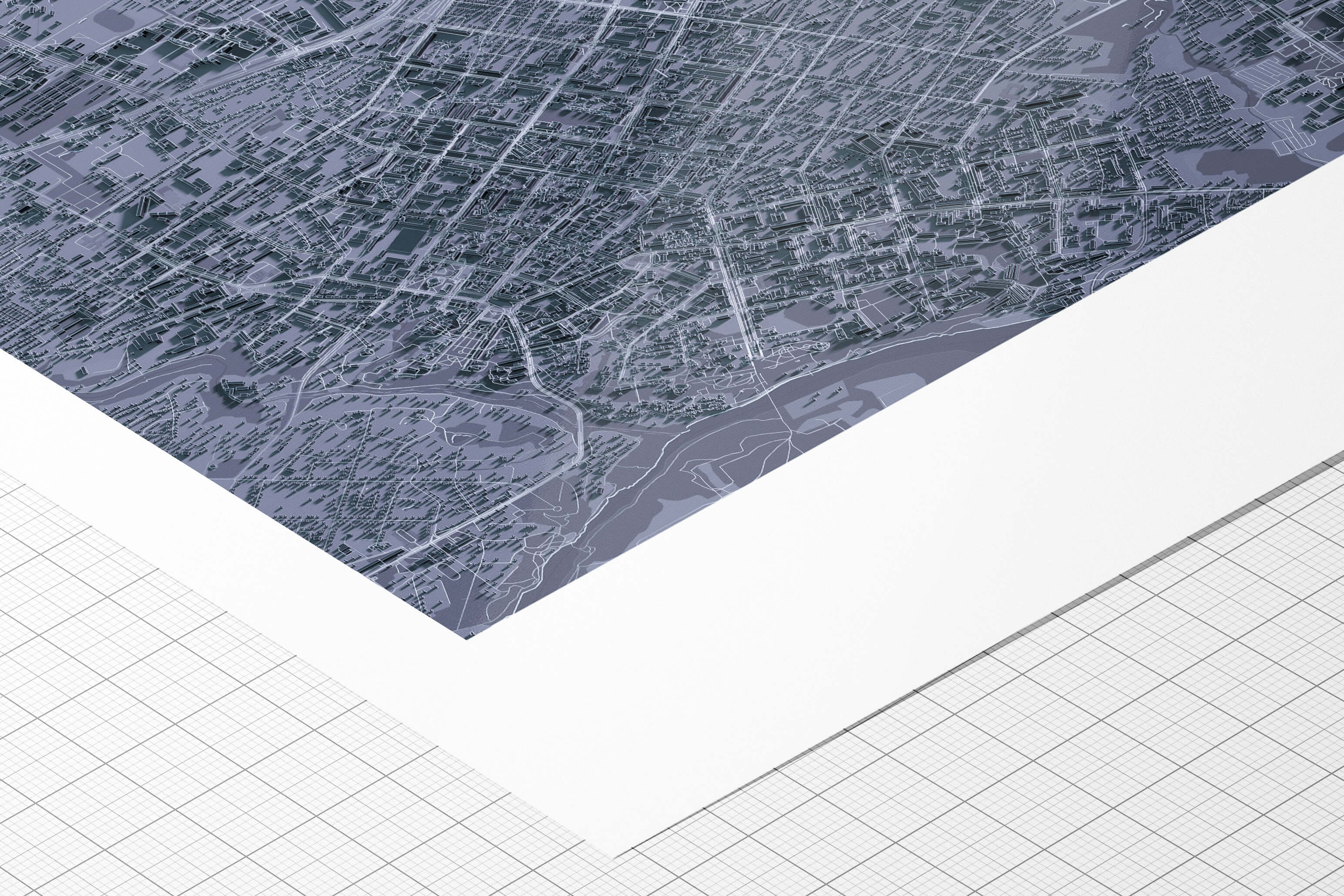 Якісний друк на папері hahnemuhle 3д мапи Києва