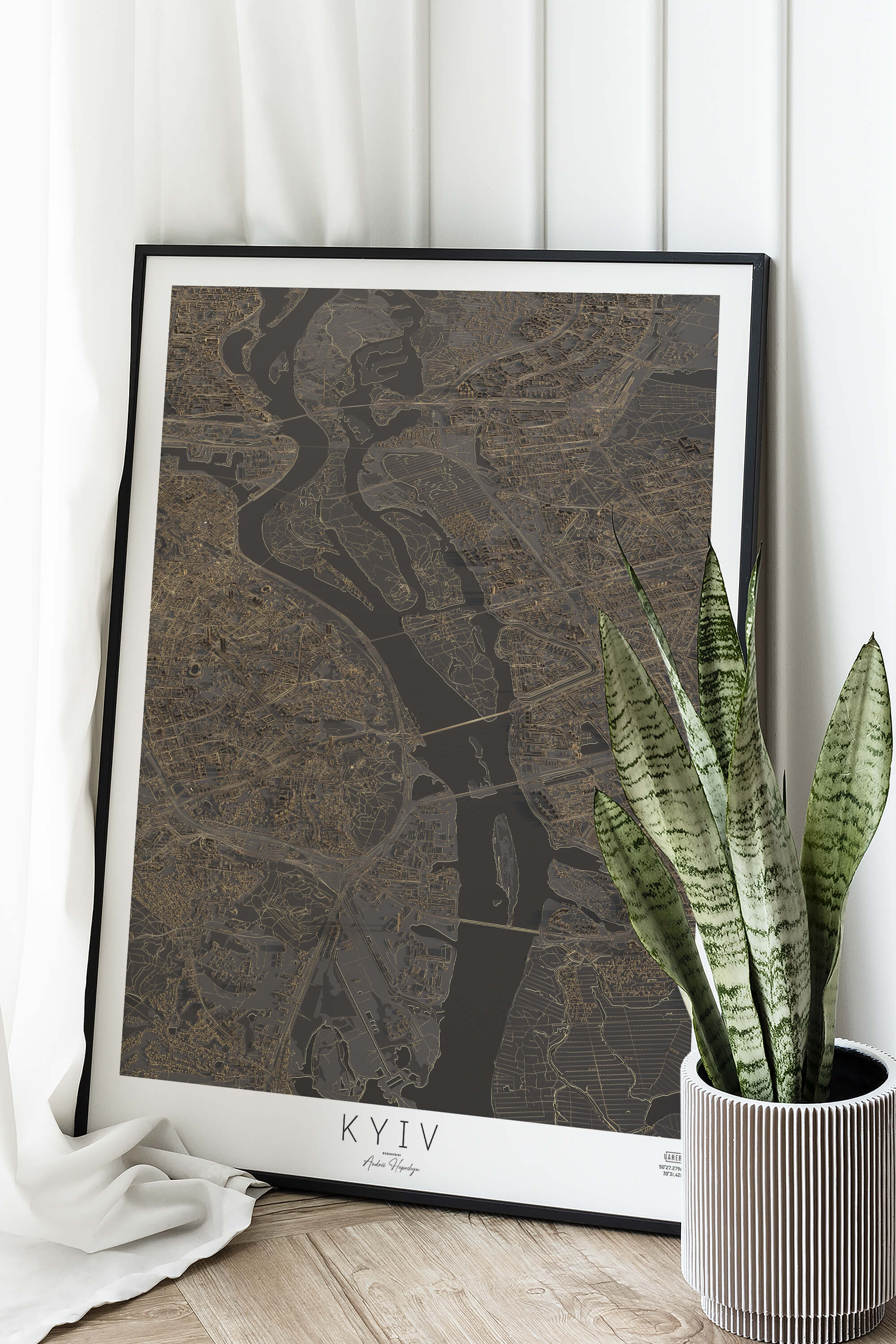 Приклад друкованої мапи Києва нічний або вечірній