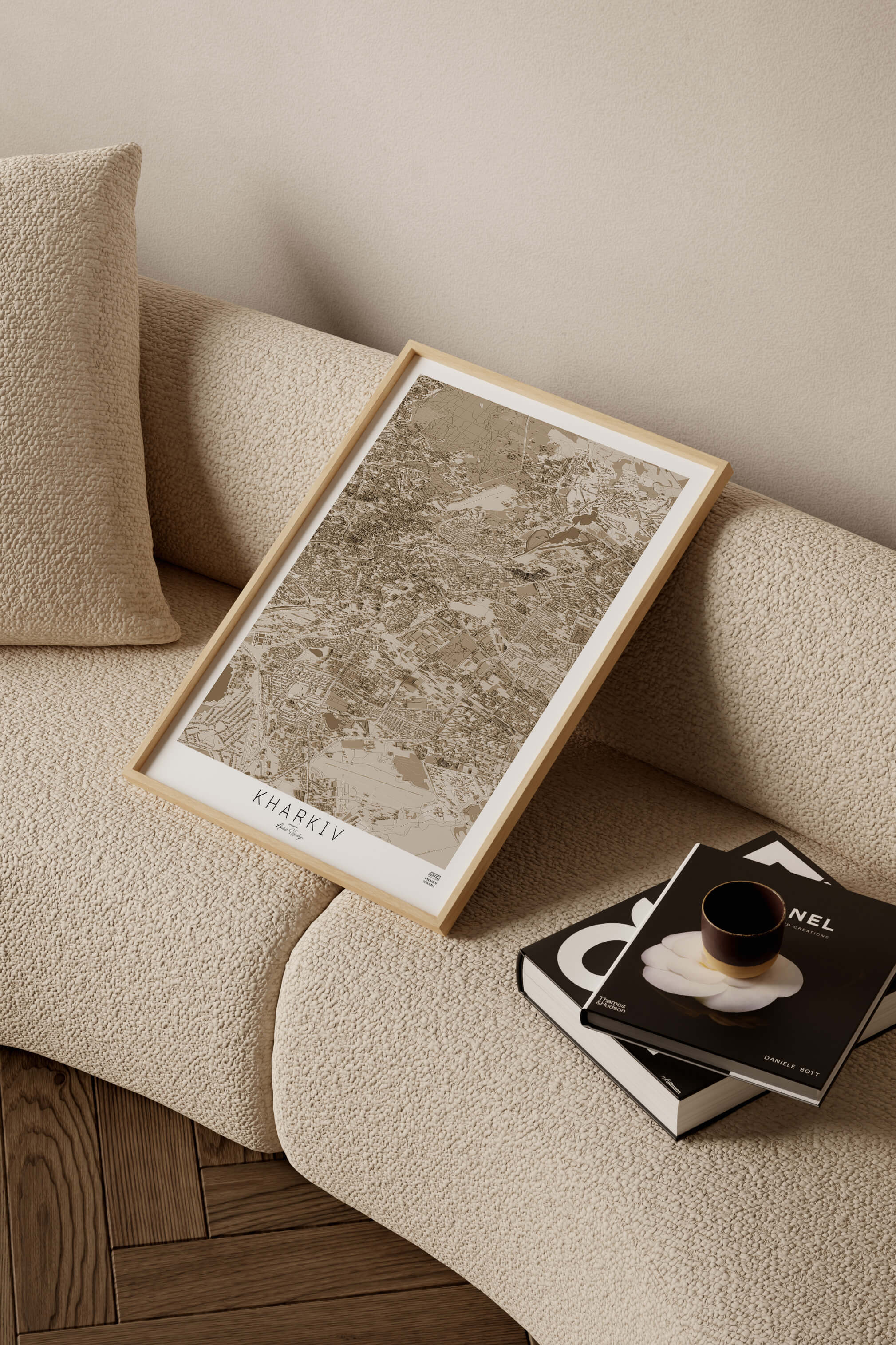 Красива вінтажна картина Харкова в дерев'яній рамці