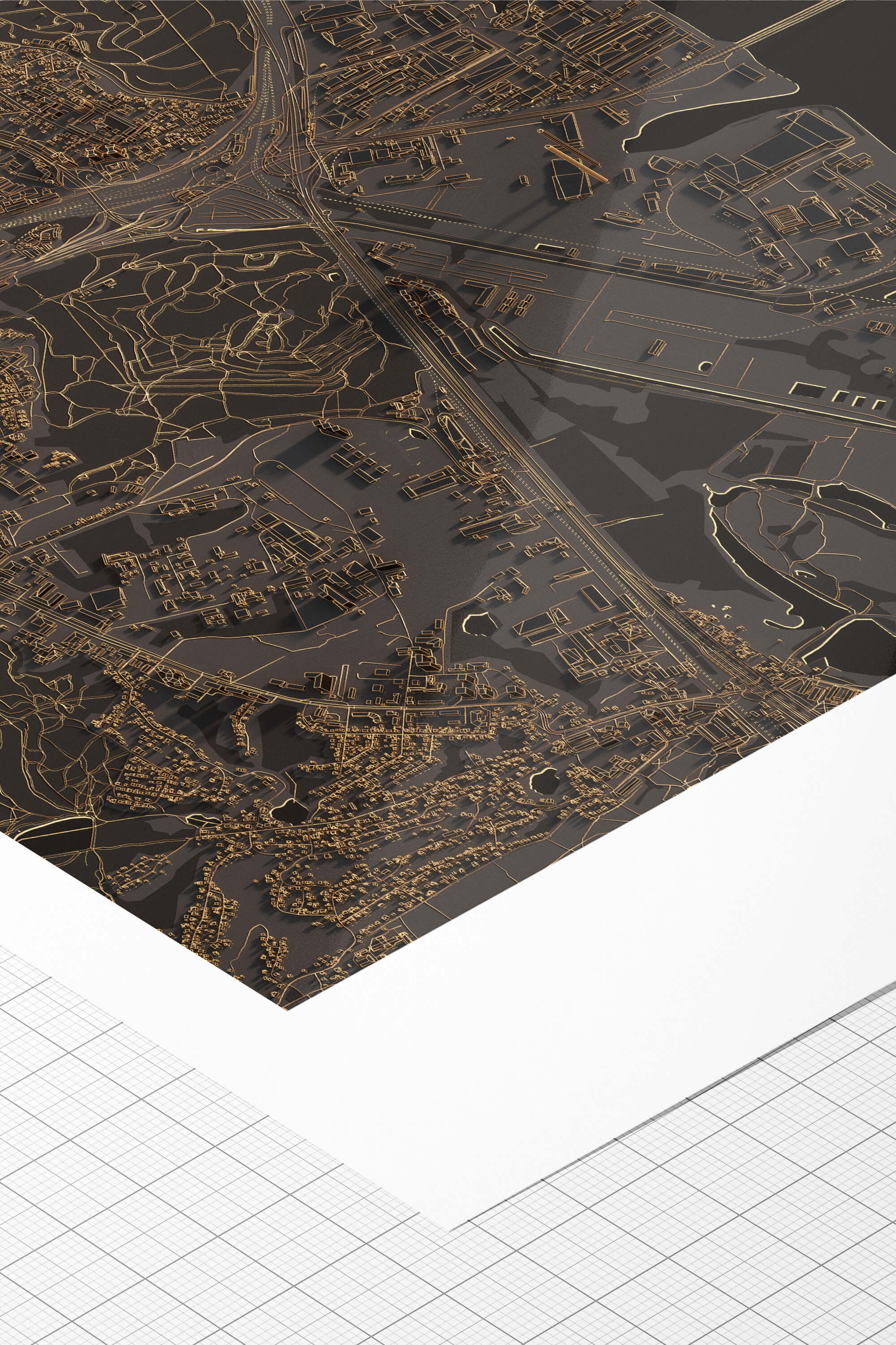 Приклад якісного друку мапи Києва на папері hahnemuhle