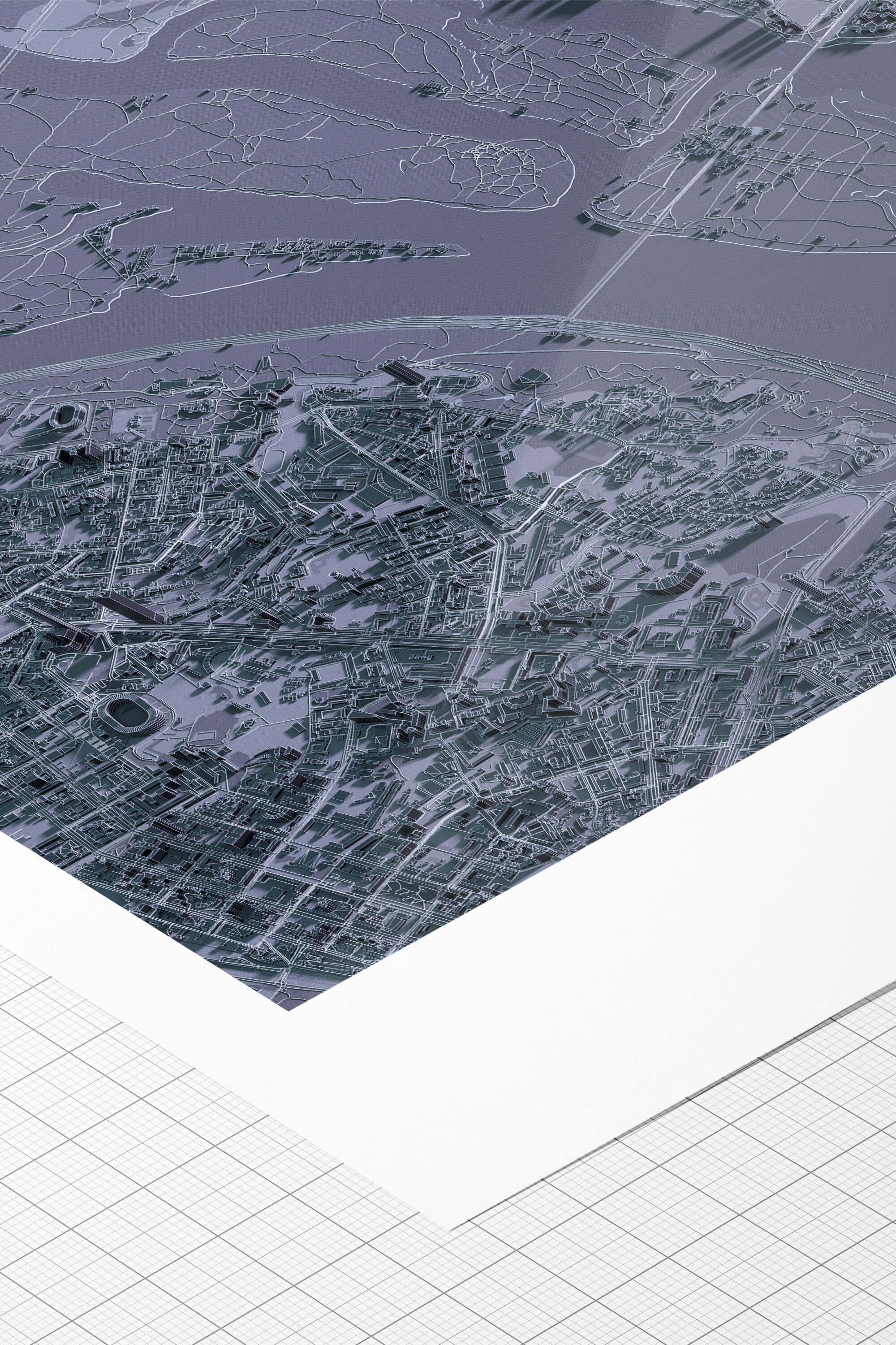 Приклад якісного друку мапи Києва на папері hahnemuhle