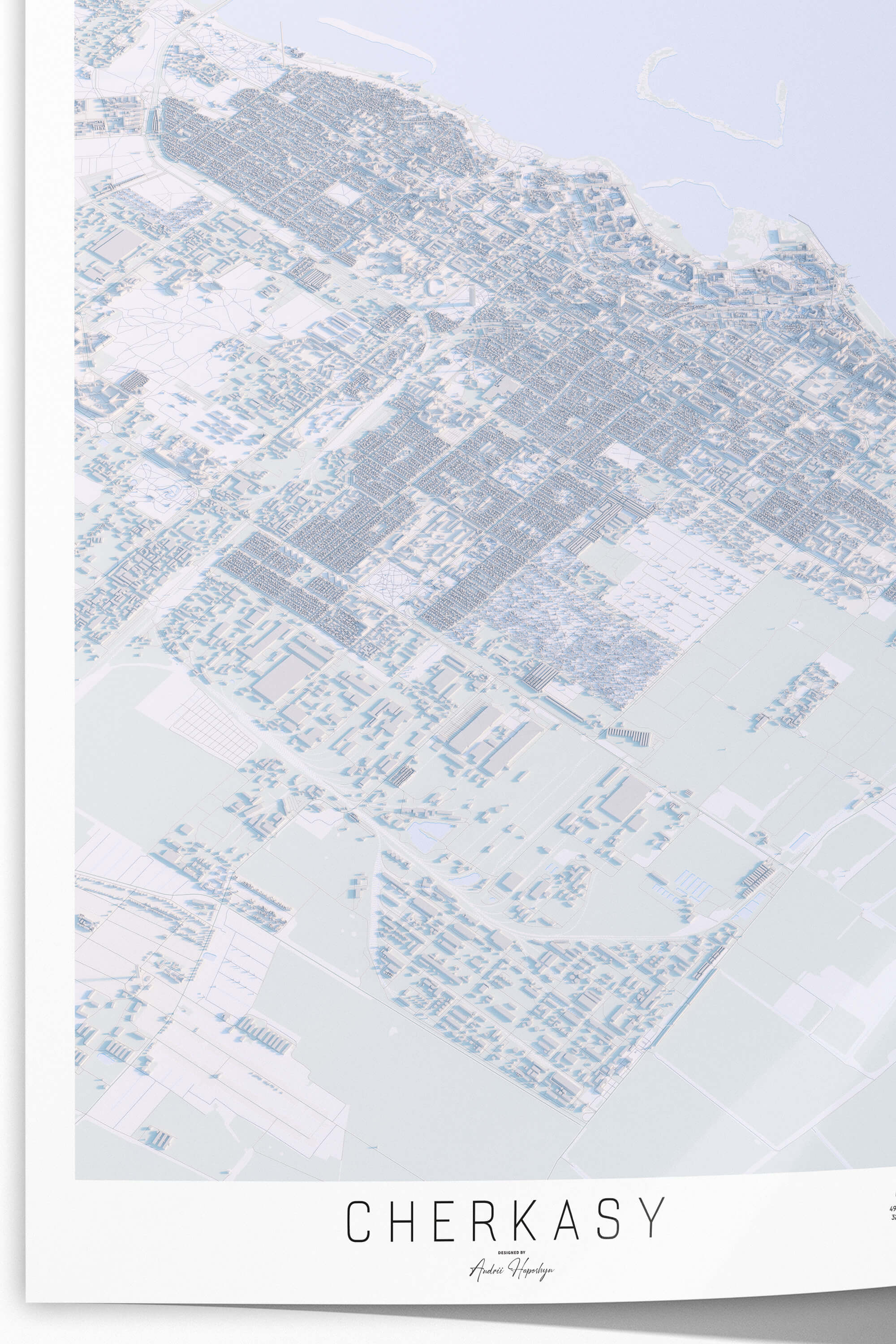Велика світла та стильна 3д мапа картина Черкаси