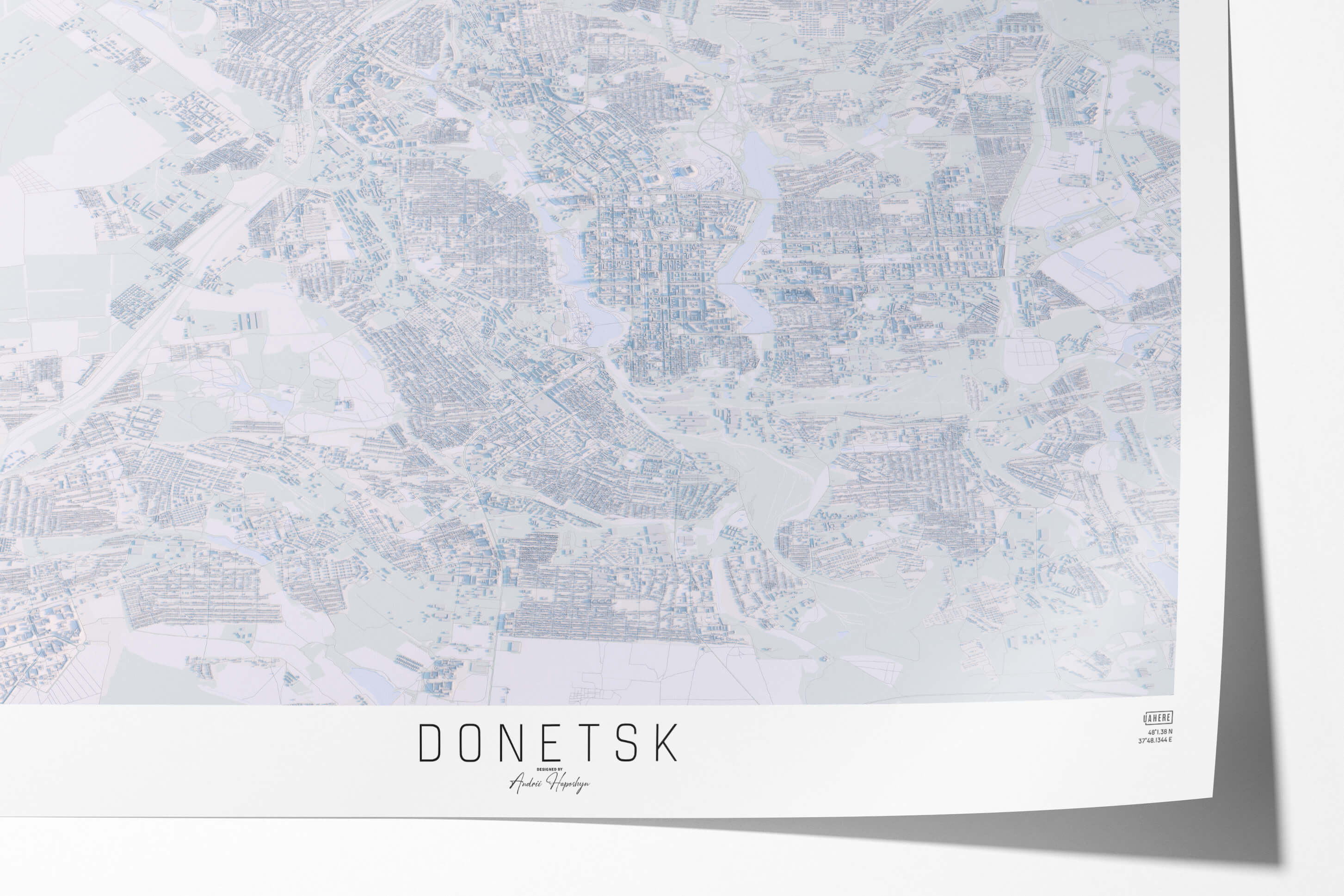 Велика світла та стильна 3д мапа картина Донецьку
