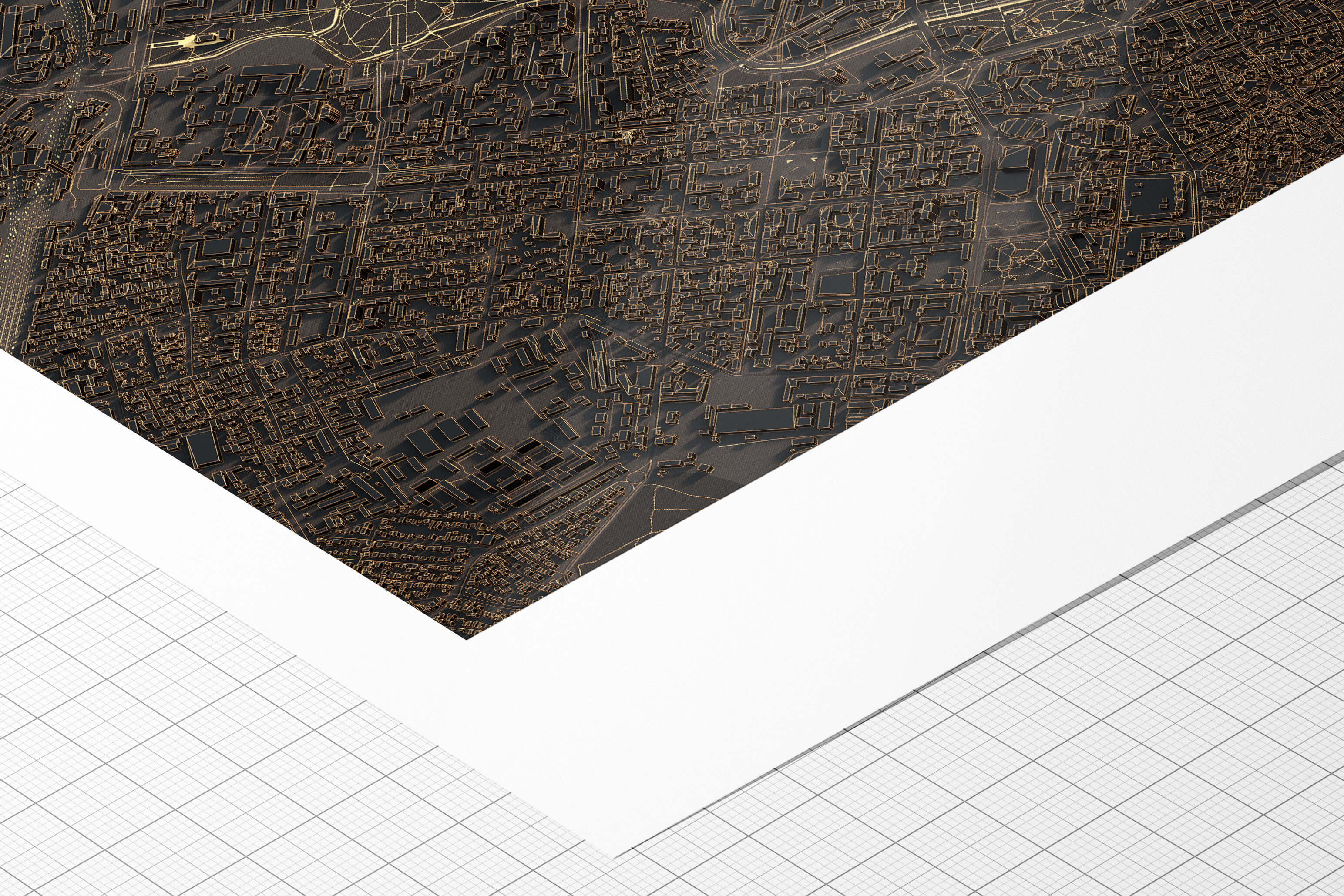 Приклад файного друку на папері hahnemuhle чорної мапи Сімферополя