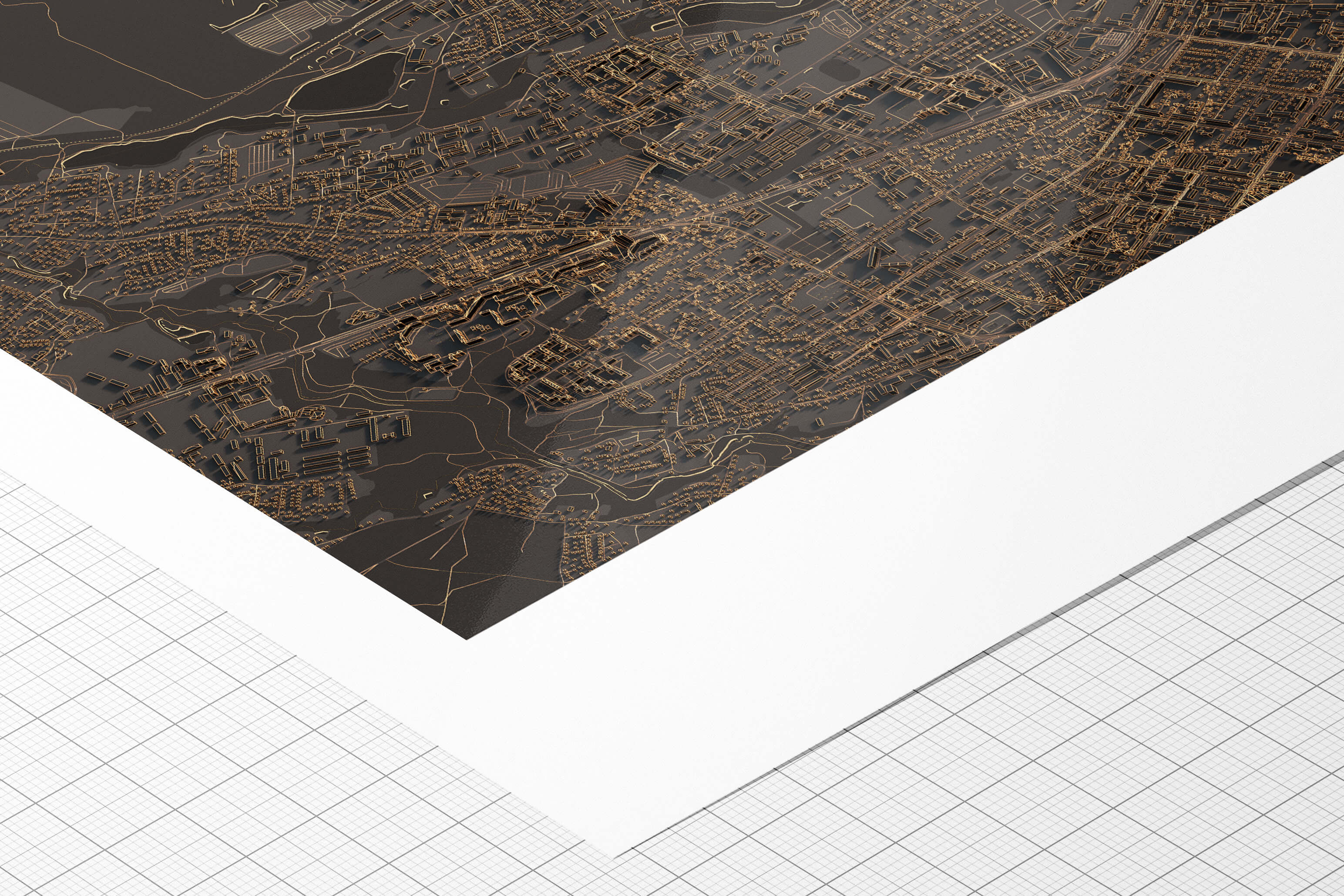 Приклад файного друку на папері hahnemuhle чорної мапи Житомир
