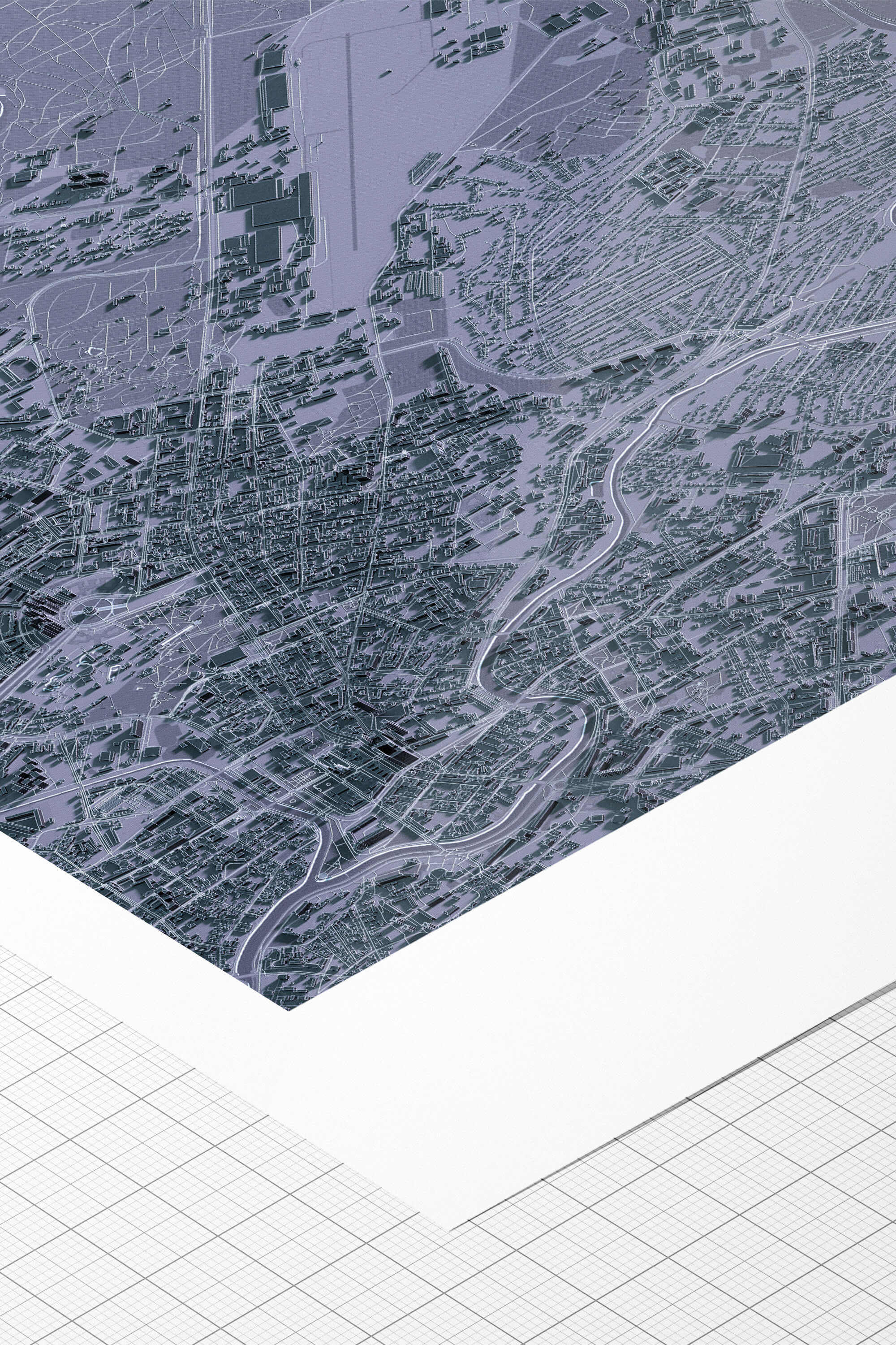 якісйни друку на папері hahnemuhle 3д мапи міста